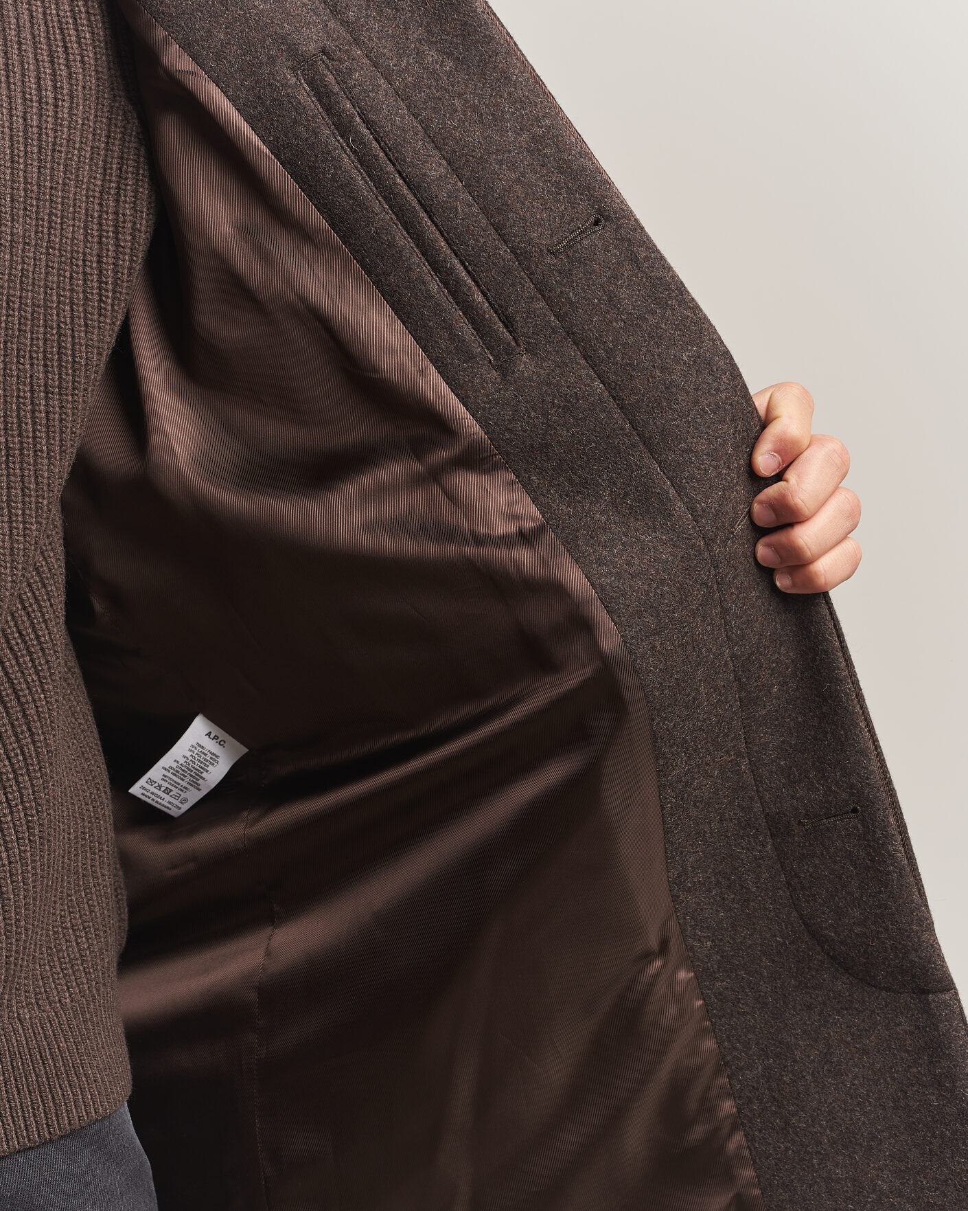 Heren | Jassen | A.P.C. | Auster Wool Coat Maroon Melange