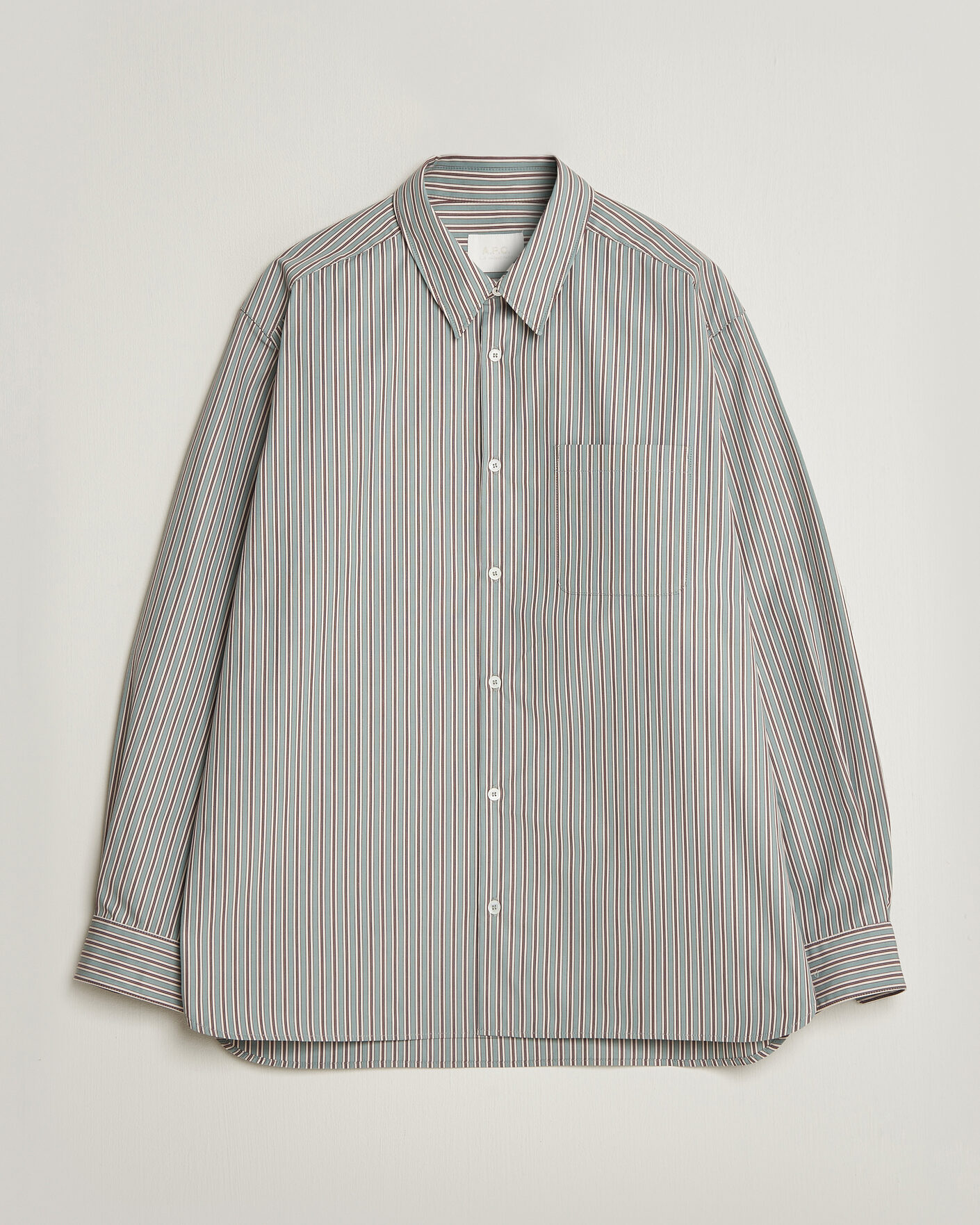 Heren | Overhemden | A.P.C. | Malo Cotton Striped Shirt Almond Green