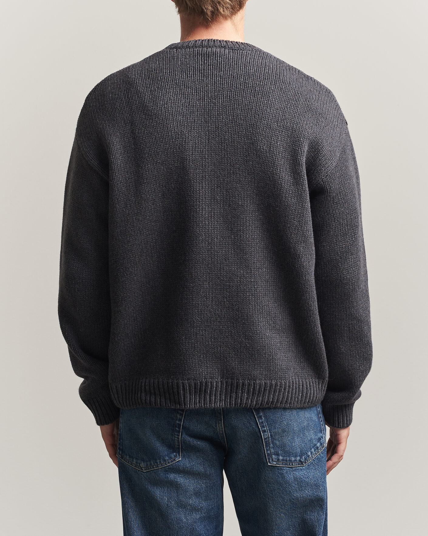 Heren | Truien | A.P.C. | George Wool Knitted Sweater Anthracite Melange