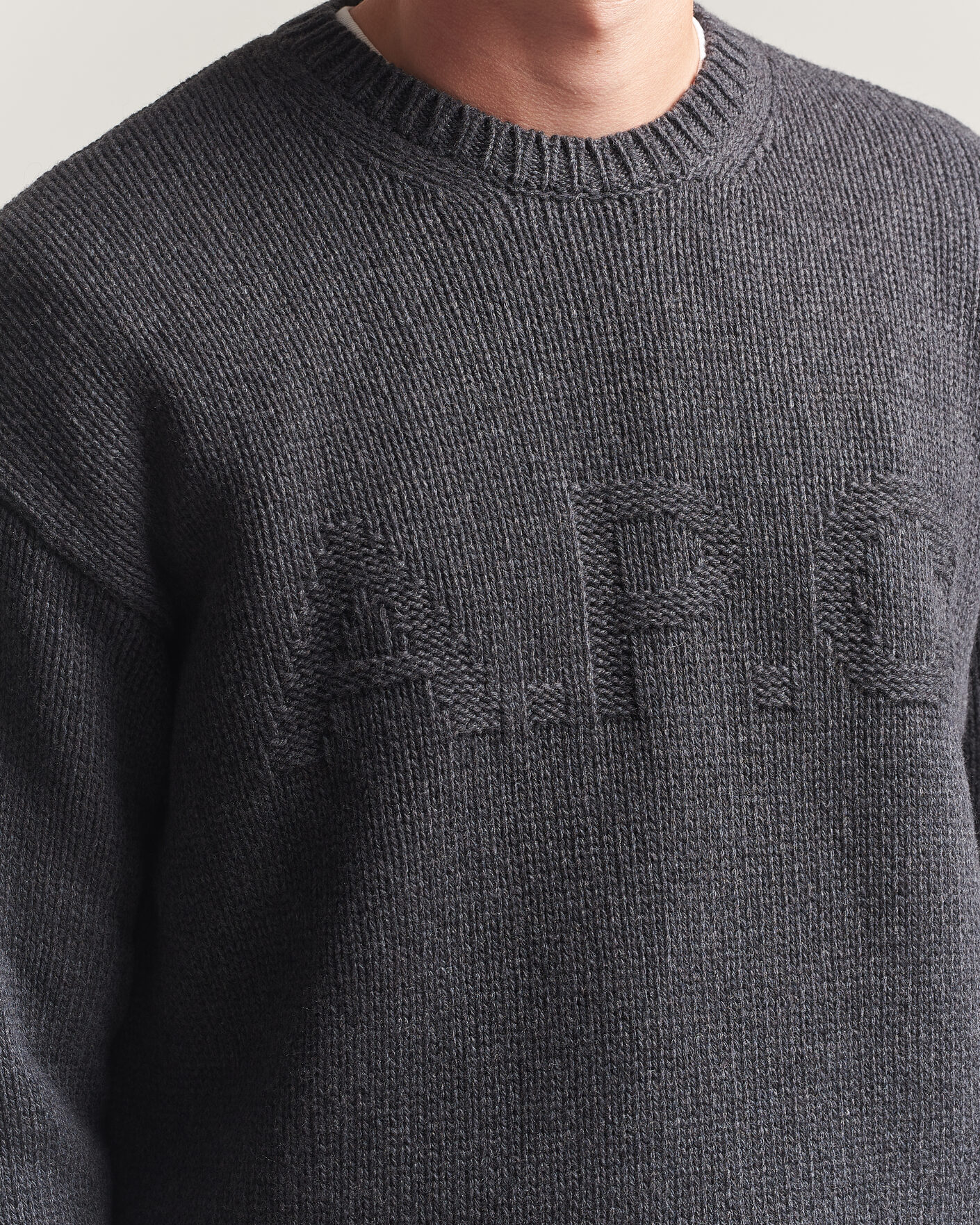 Heren | Truien | A.P.C. | George Wool Knitted Sweater Anthracite Melange