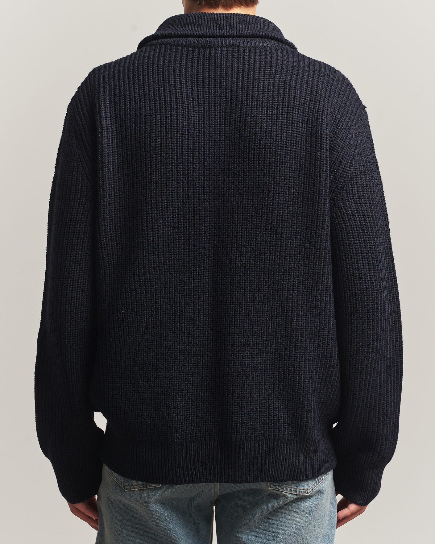 Heren | Truien | A.P.C. | Daniel Wool Rib Knitted Half Zip Dark Navy