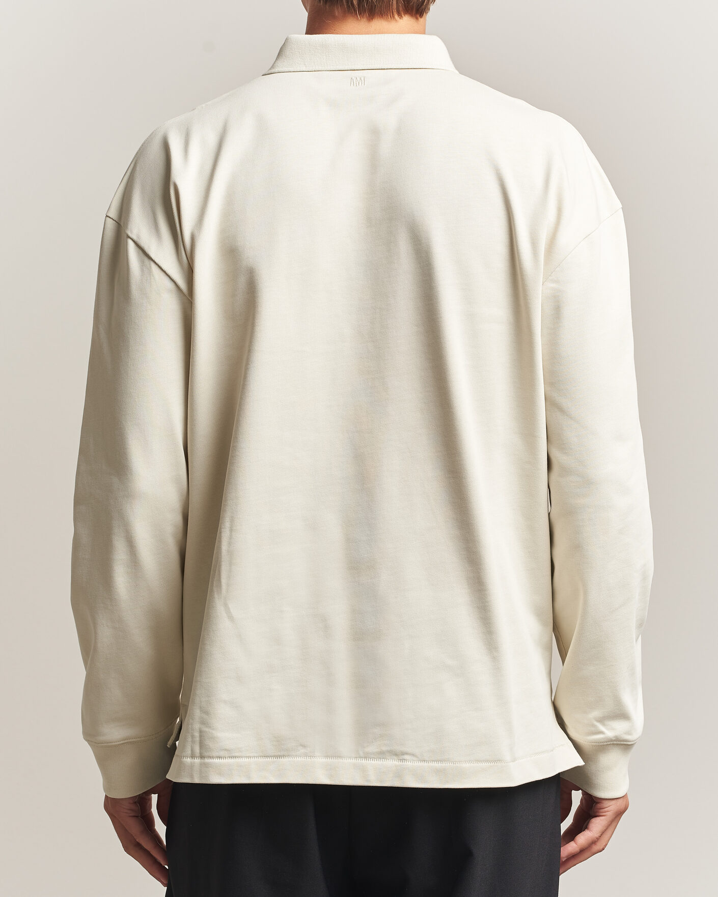 Heren | Truien | AMI | Heritage Logo Rugger Ivory