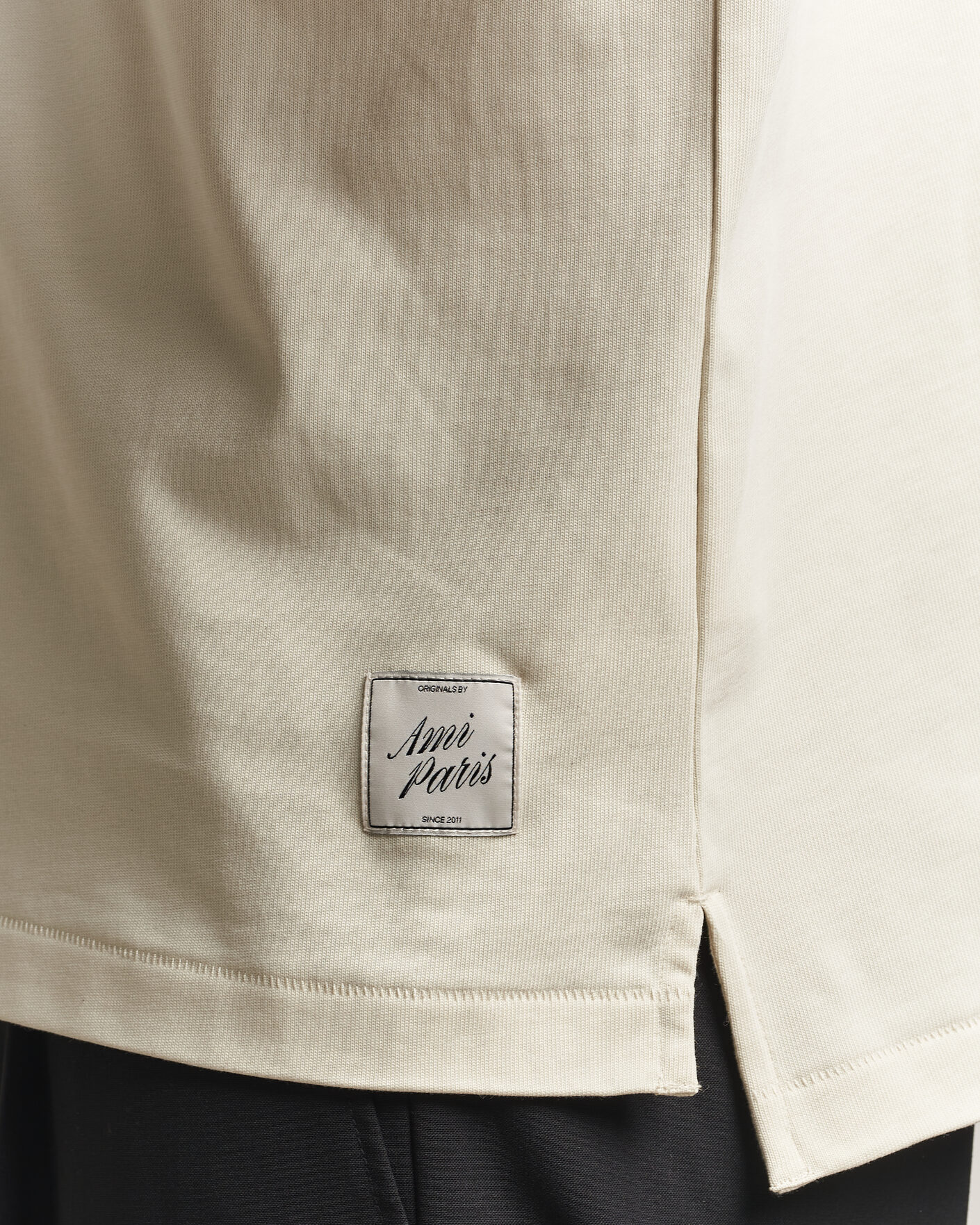 Heren | Truien | AMI | Heritage Logo Rugger Ivory