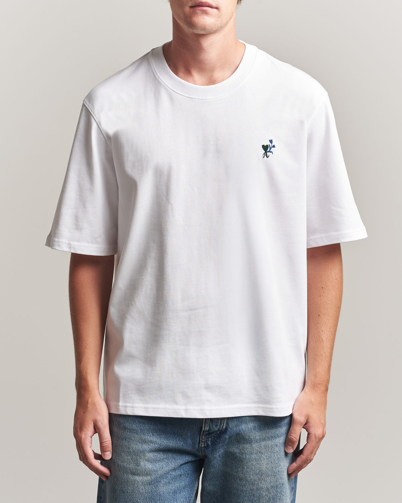 Heren | T-shirts | AMI | Tulip Logo T-Shirt White