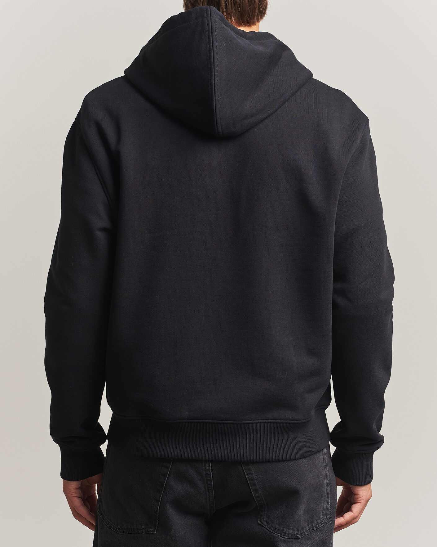 Heren | Truien | AMI | Contrasted Heart Logo Full Zip Hoodie Black