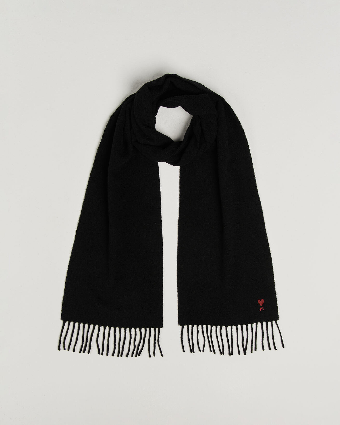 Heren | Sjaals | AMI | Heart Logo Scarf Black
