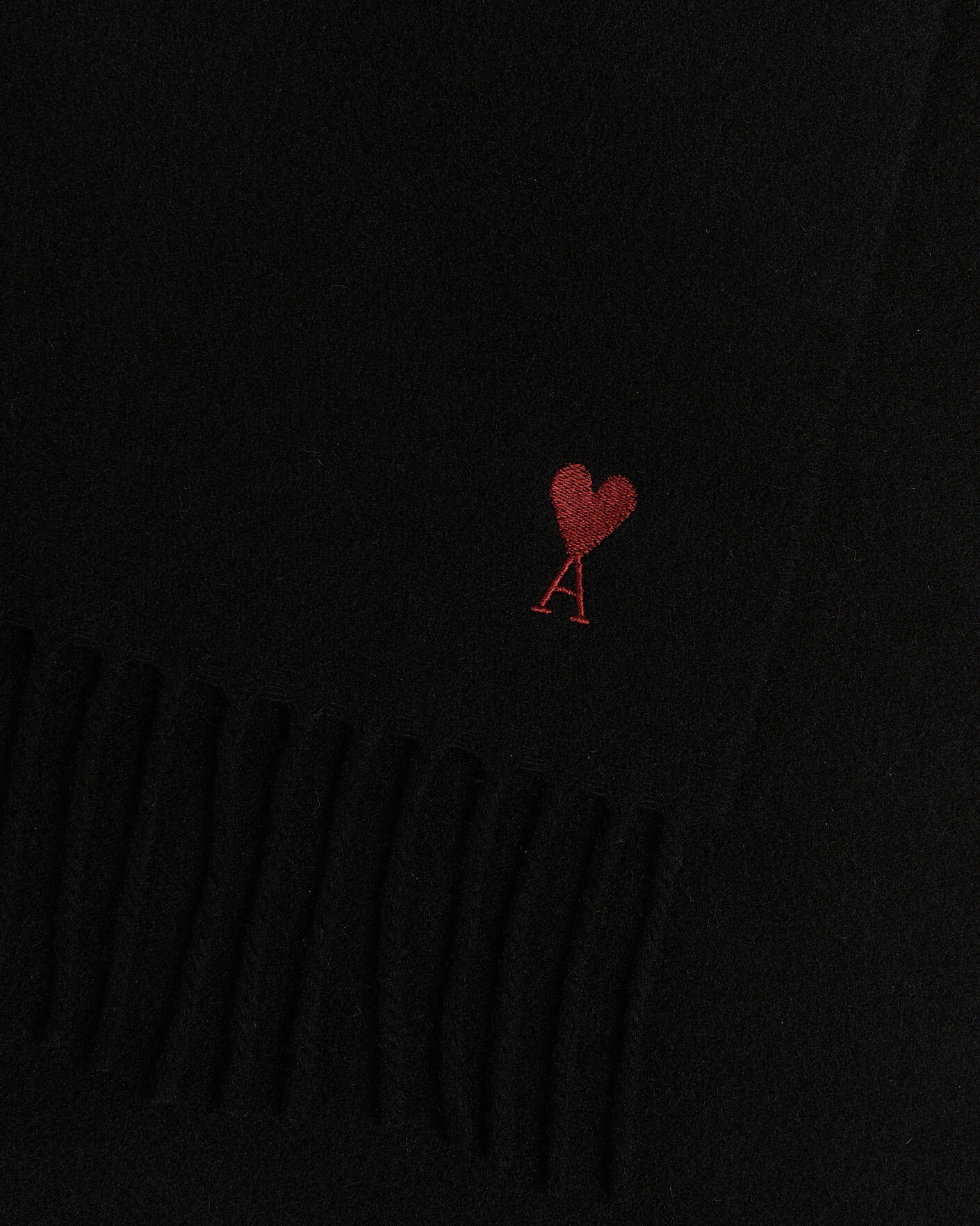 Heren | Sjaals | AMI | Heart Logo Scarf Black