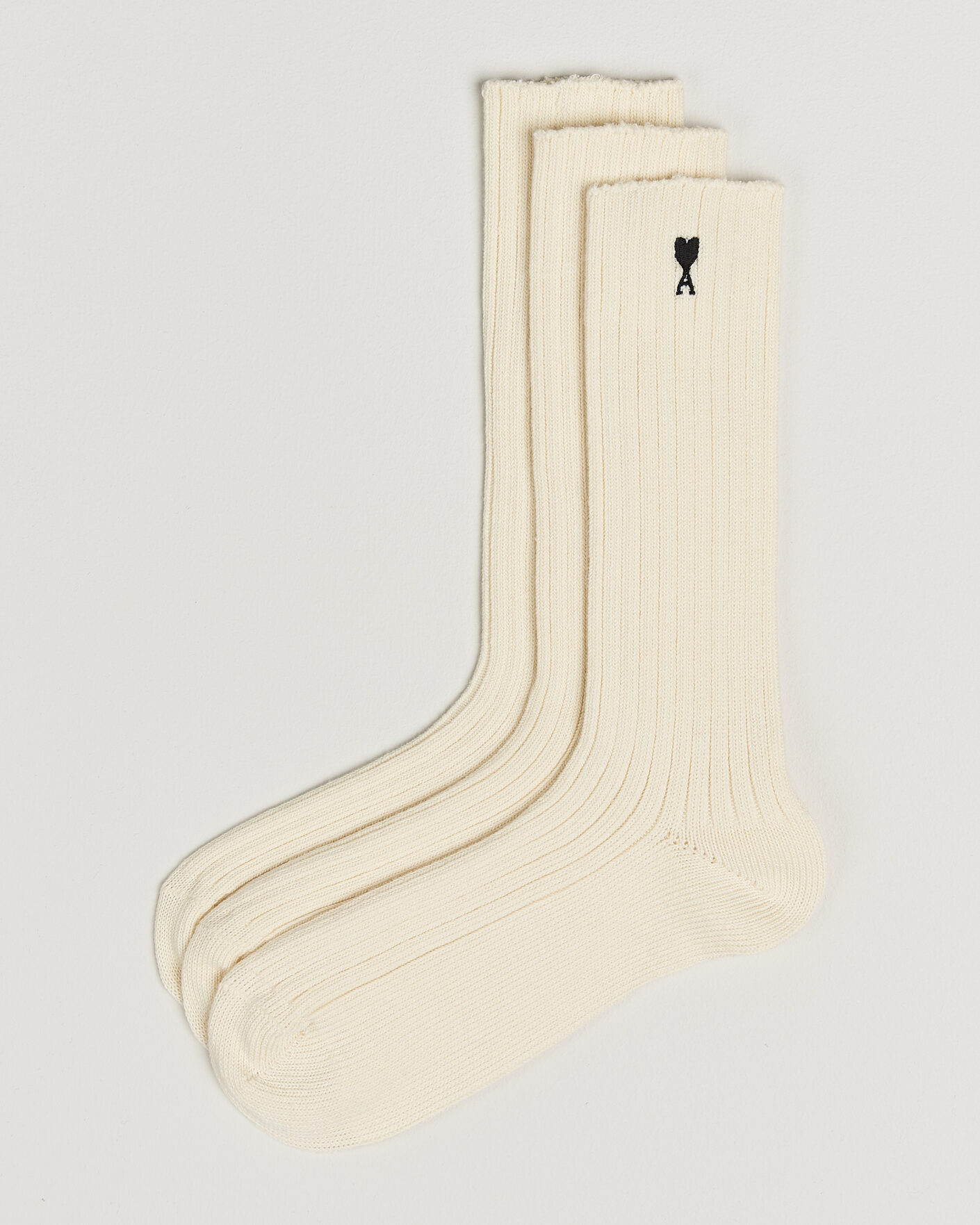 Heren | Ondergoed | AMI | 3-Pack Heart Logo Cotton Socks Ivory