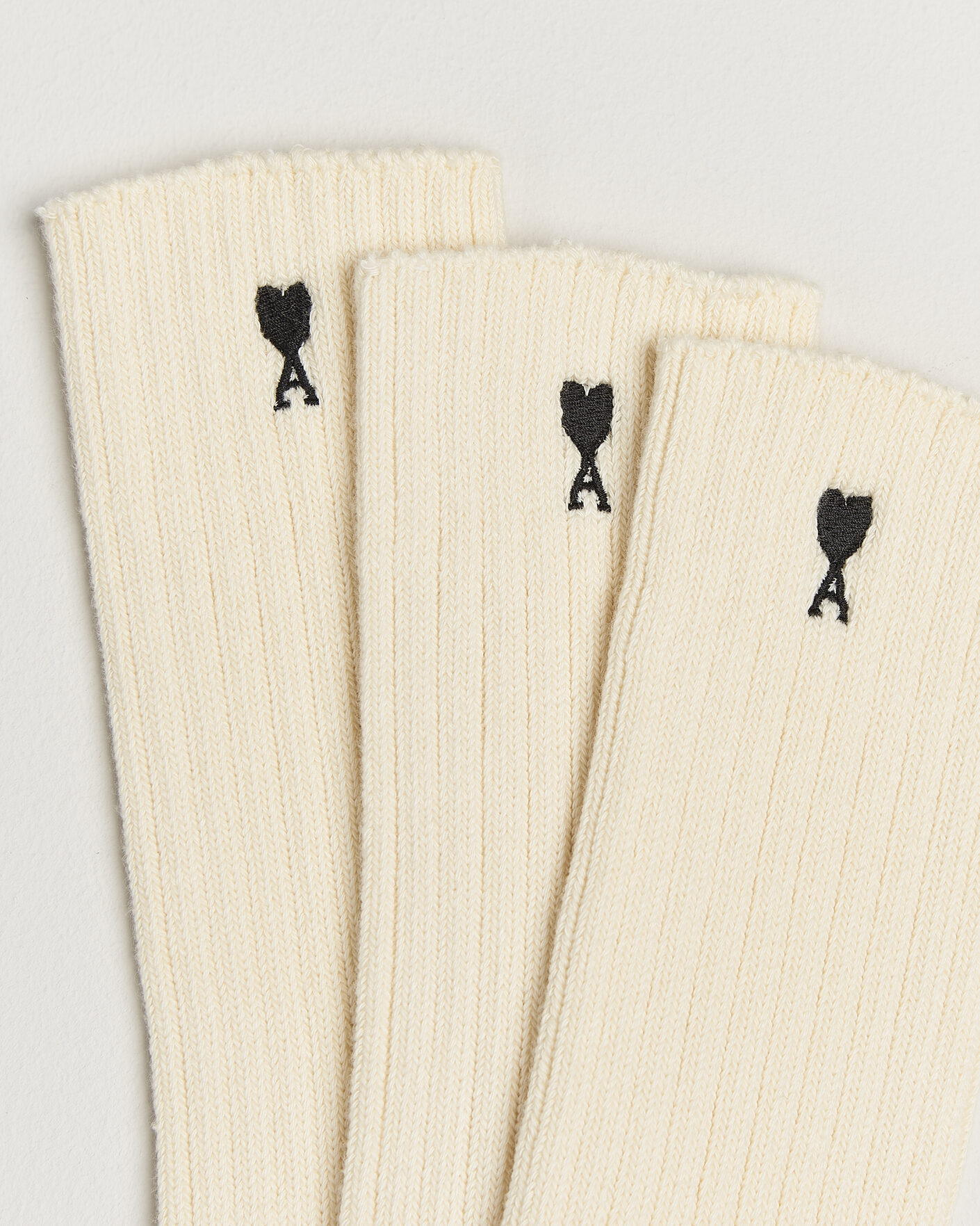 Heren | Ondergoed | AMI | 3-Pack Heart Logo Cotton Socks Ivory