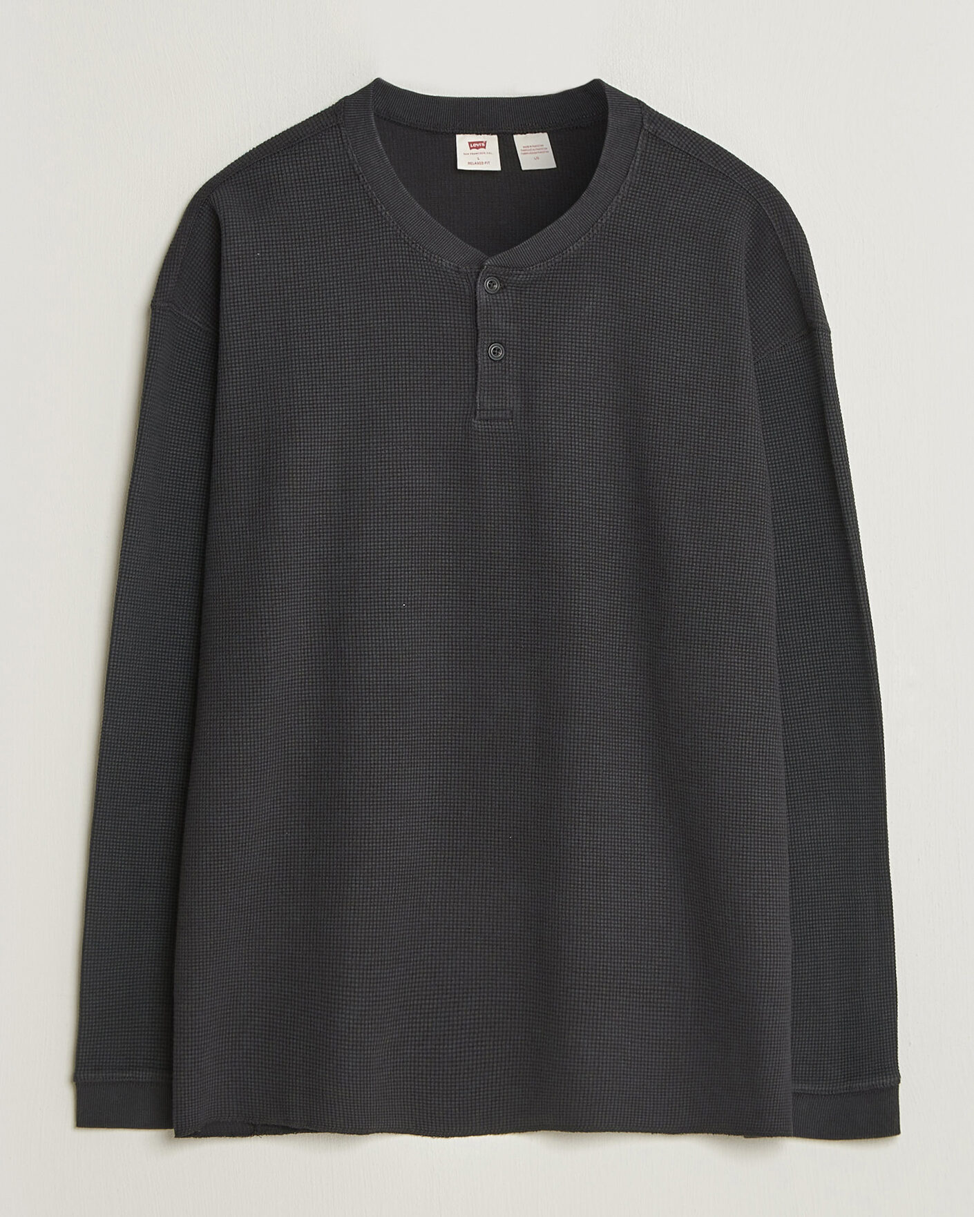 Heren | Truien | Levi's | Relaxed Henley Mineral Black