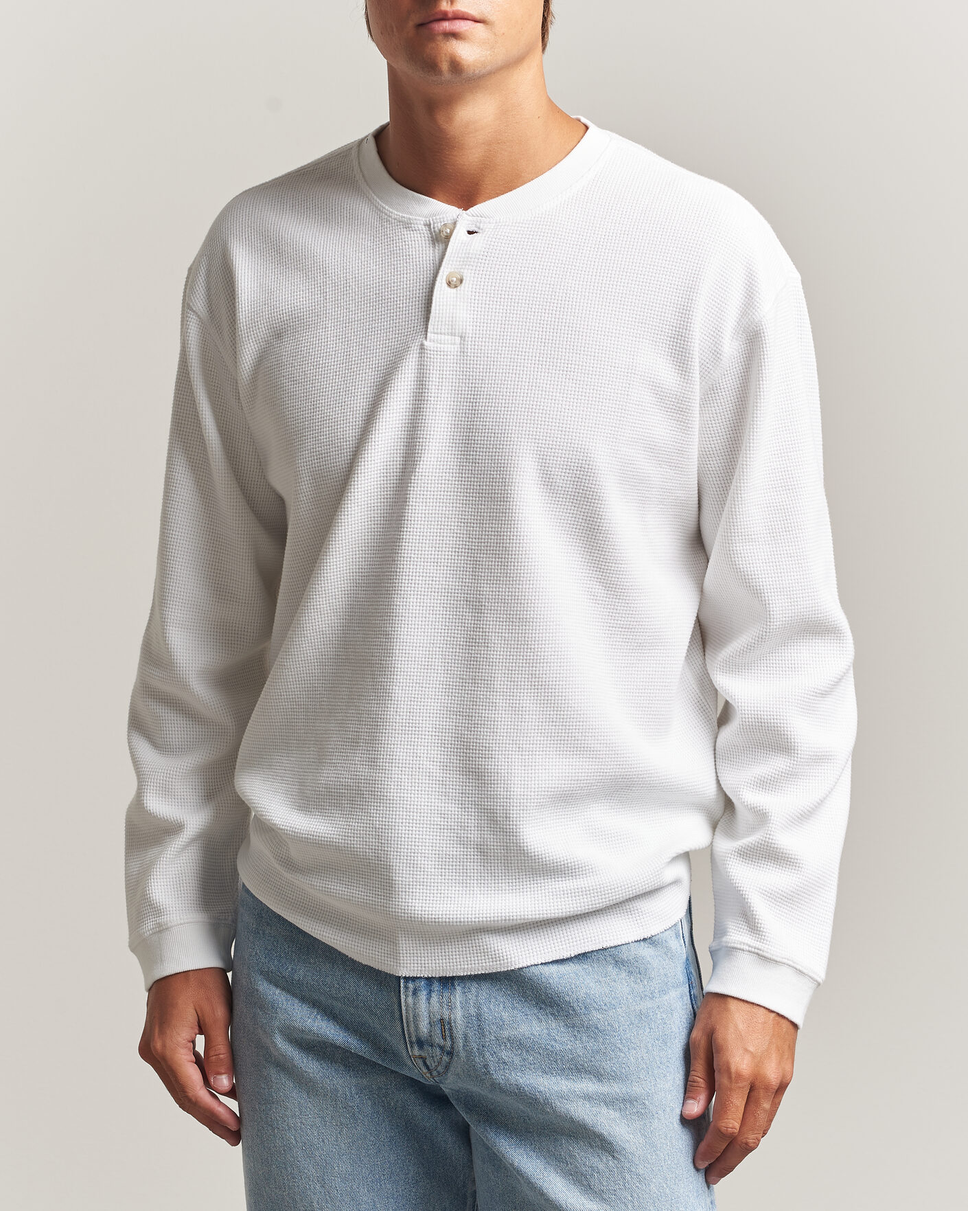 Heren | Truien | Levi's | Relaxed Henley Bright White