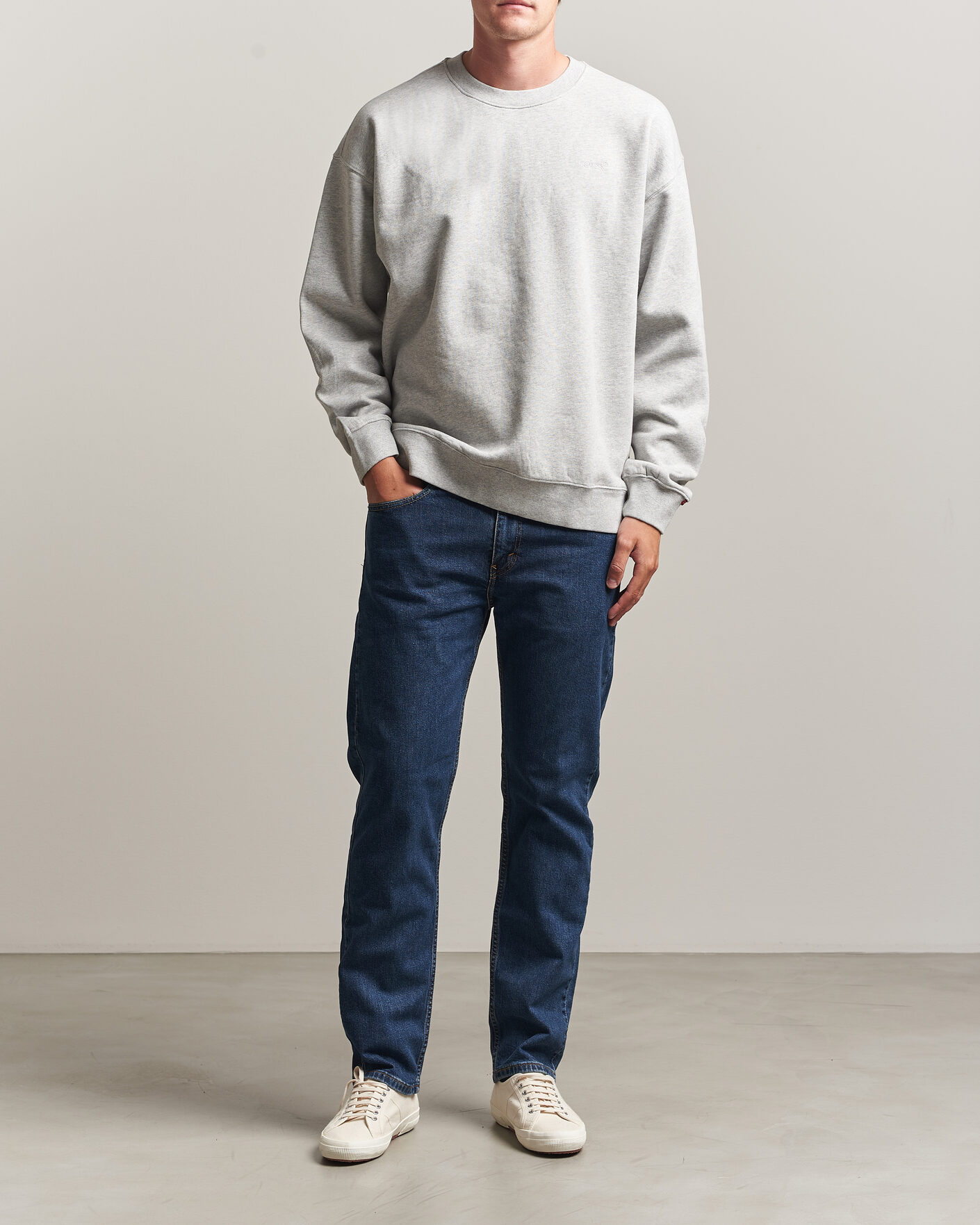 Heren | Truien | Levi's | Authentic Crew Neck Sweatshirt Light Grey Heather