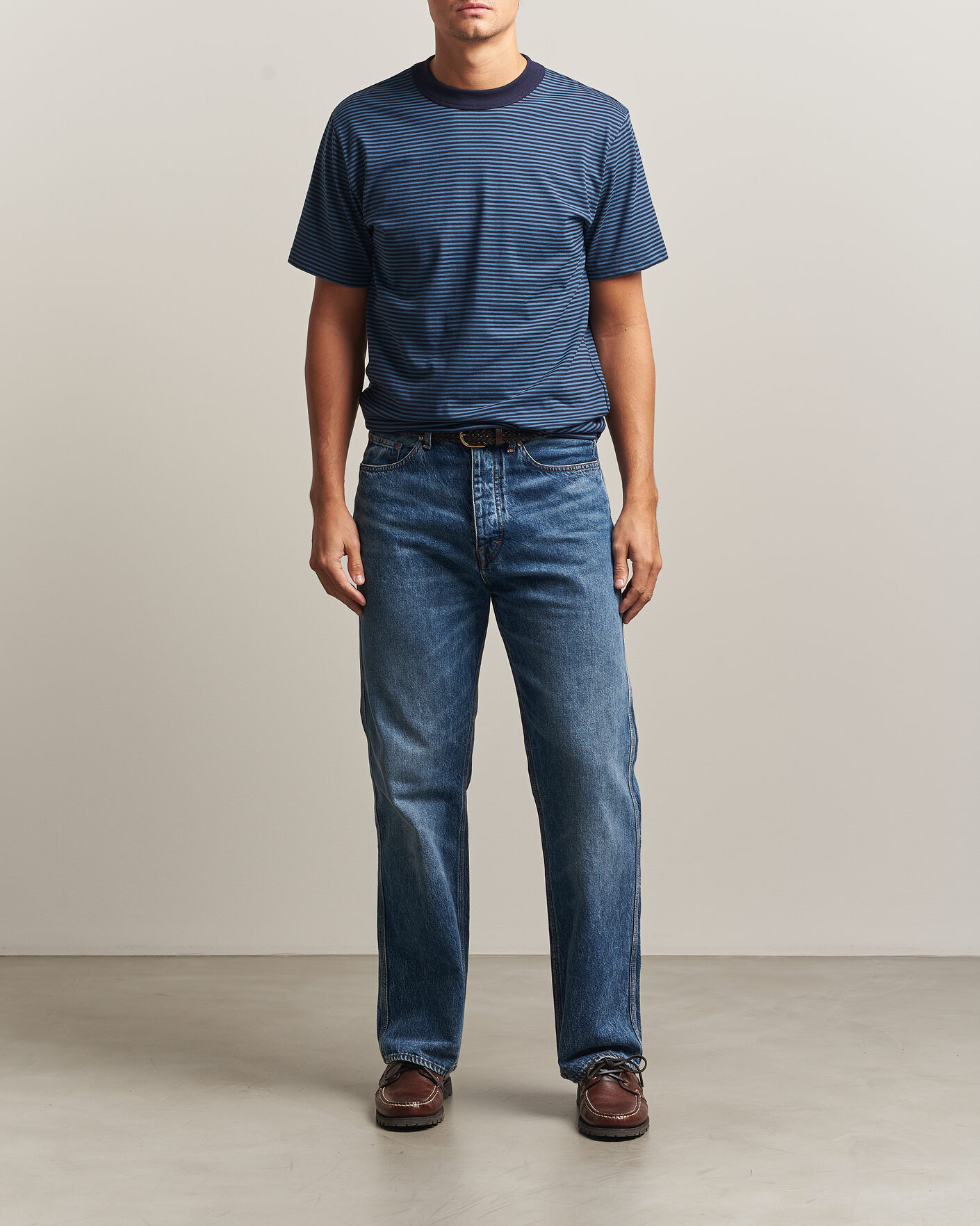 Heren | T-shirts | Armor-lux | Héritage Callac Striped T-Shirt Navy/Teal