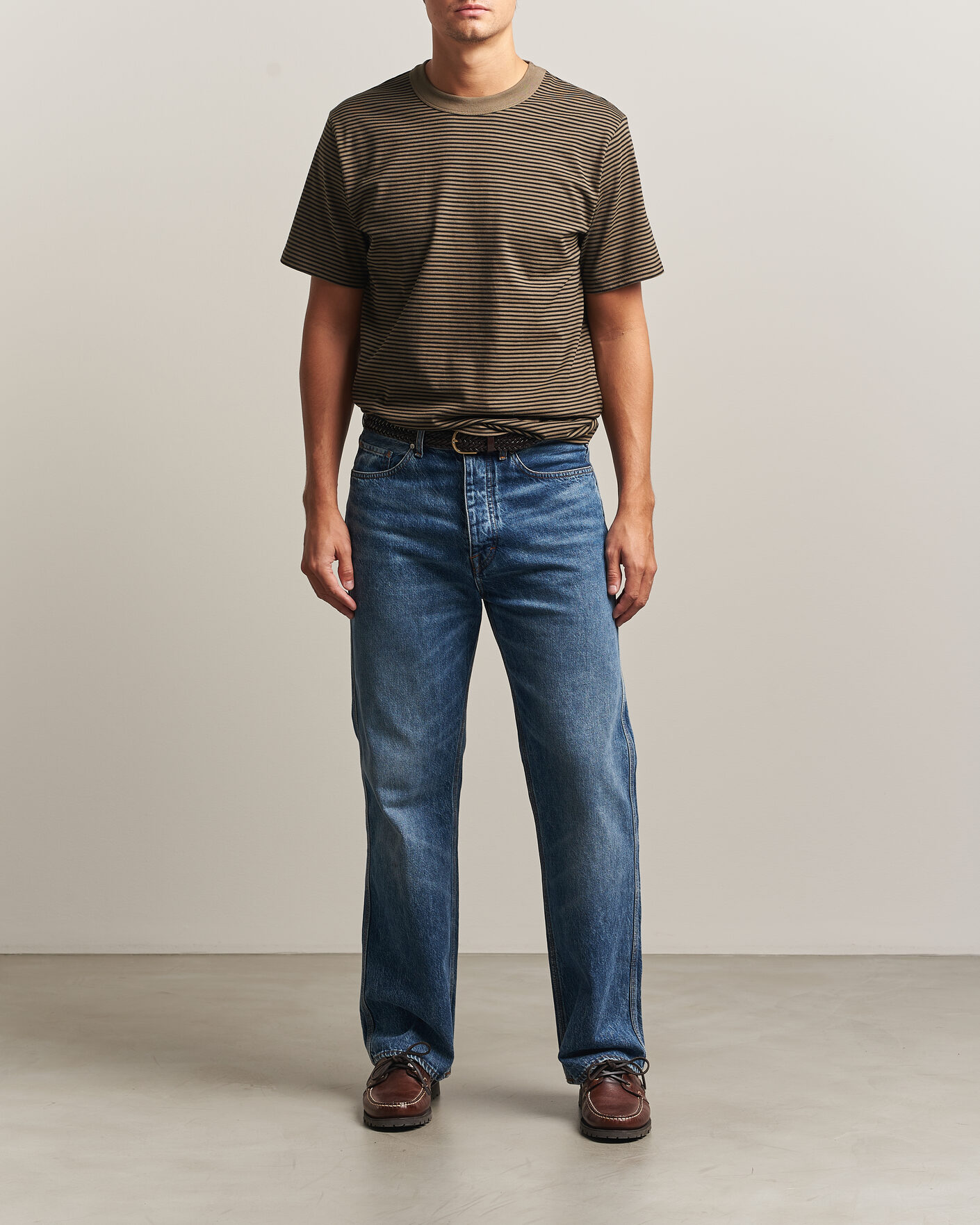 Heren | T-shirts | Armor-lux | Héritage Callac Striped T-Shirt Olive/Black