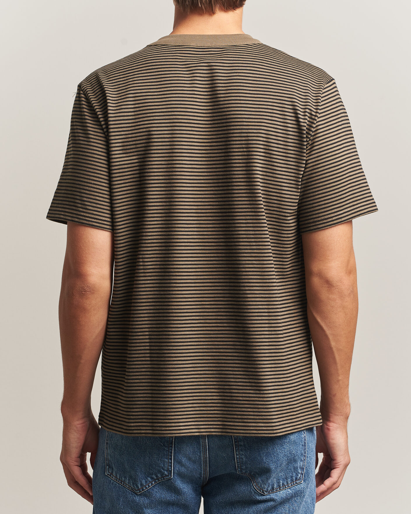 Heren | T-shirts | Armor-lux | Héritage Callac Striped T-Shirt Olive/Black