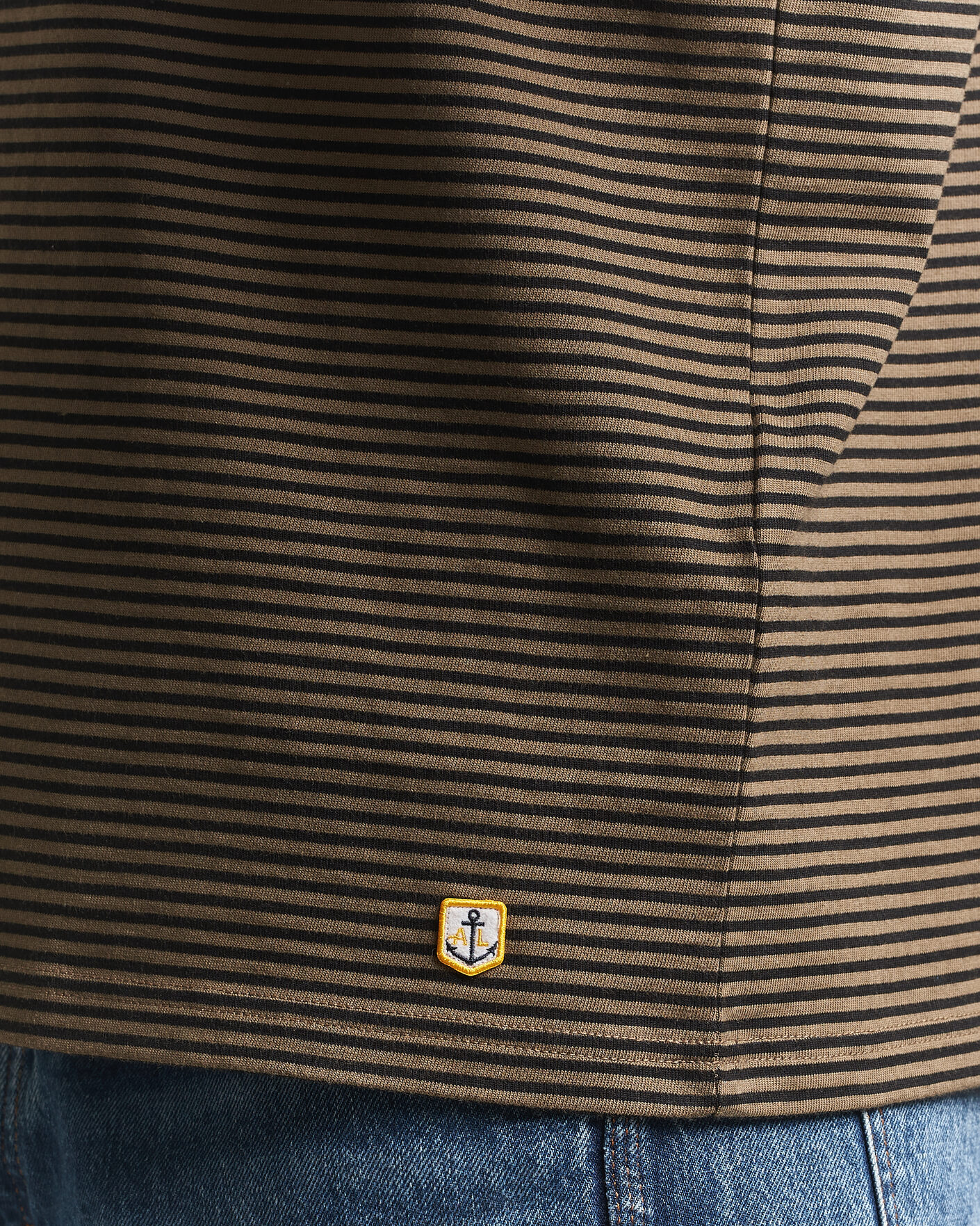 Heren | T-shirts | Armor-lux | Héritage Callac Striped T-Shirt Olive/Black