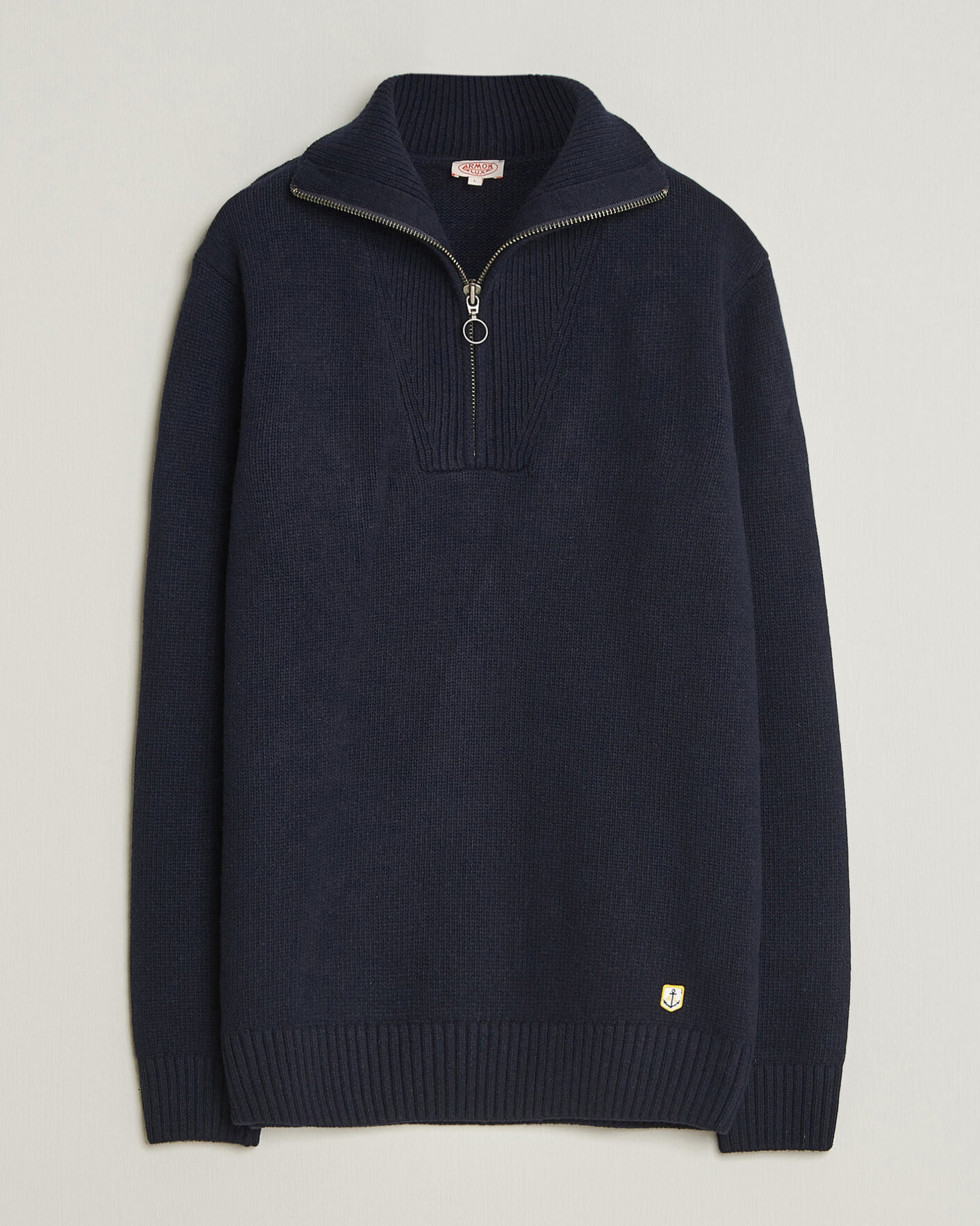 Heren | Truien | Armor-lux | Wool Knitted Half Zip Navy