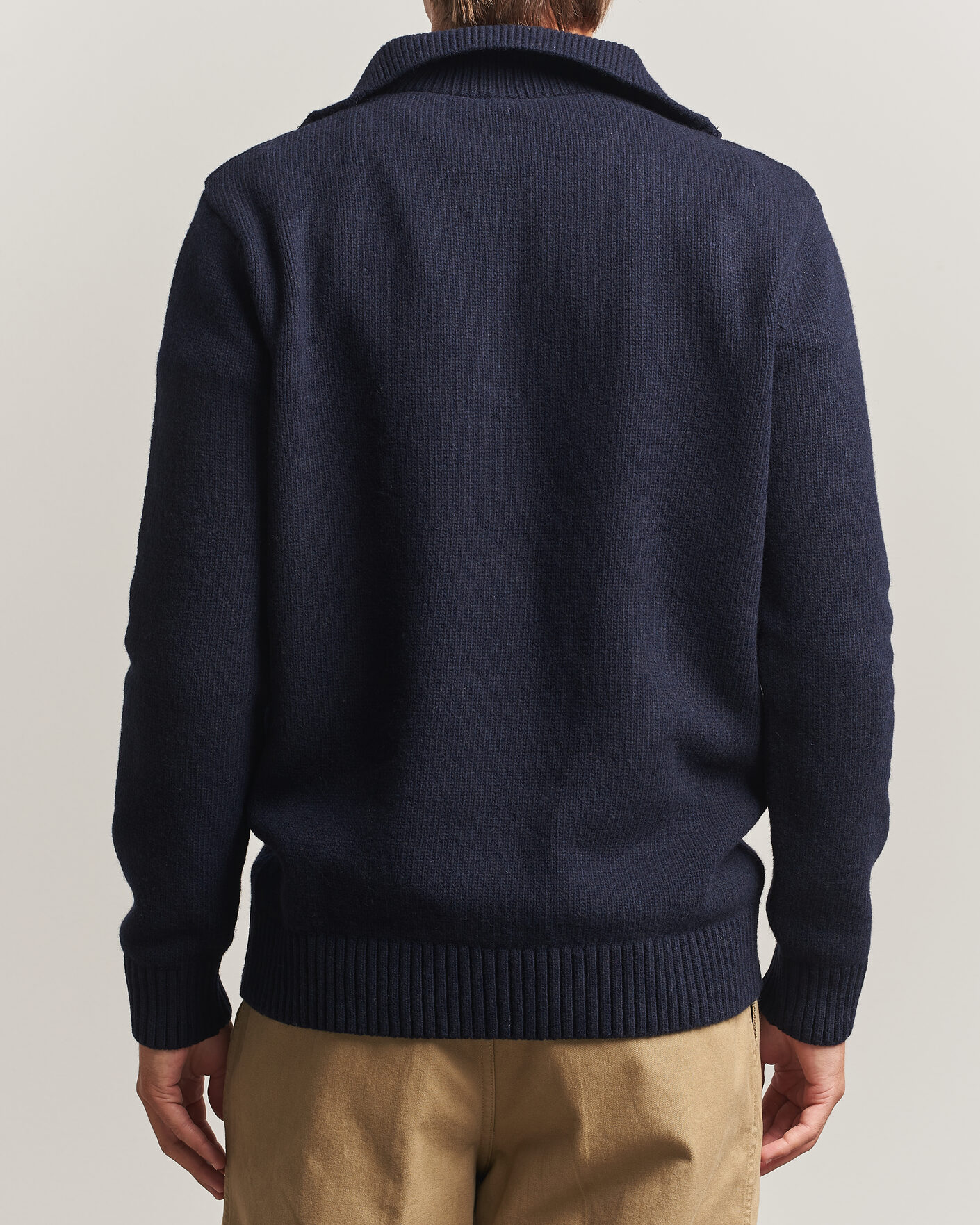 Heren | Truien | Armor-lux | Wool Knitted Half Zip Navy