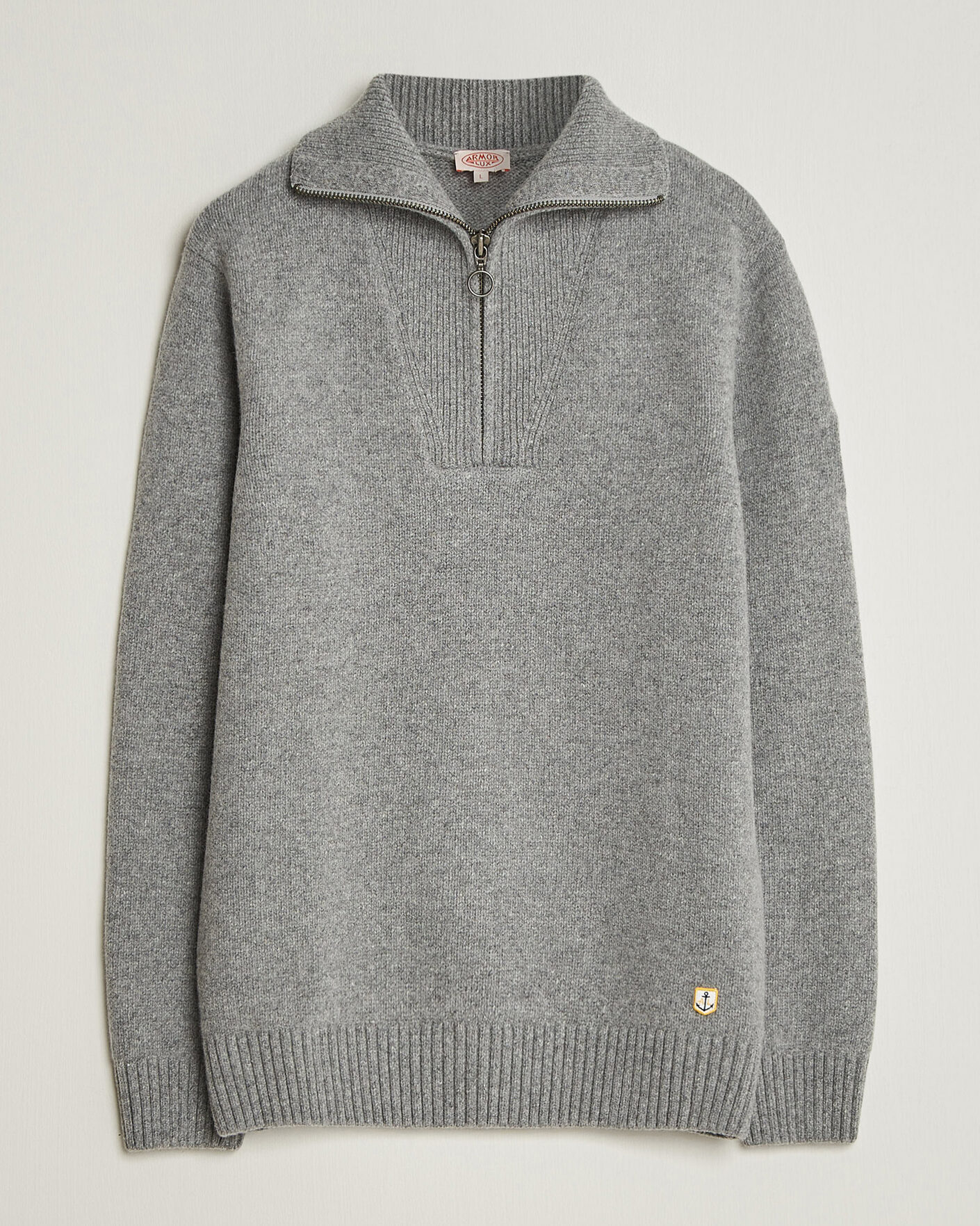 Heren | Truien | Armor-lux | Wool Knitted Half Zip Slate