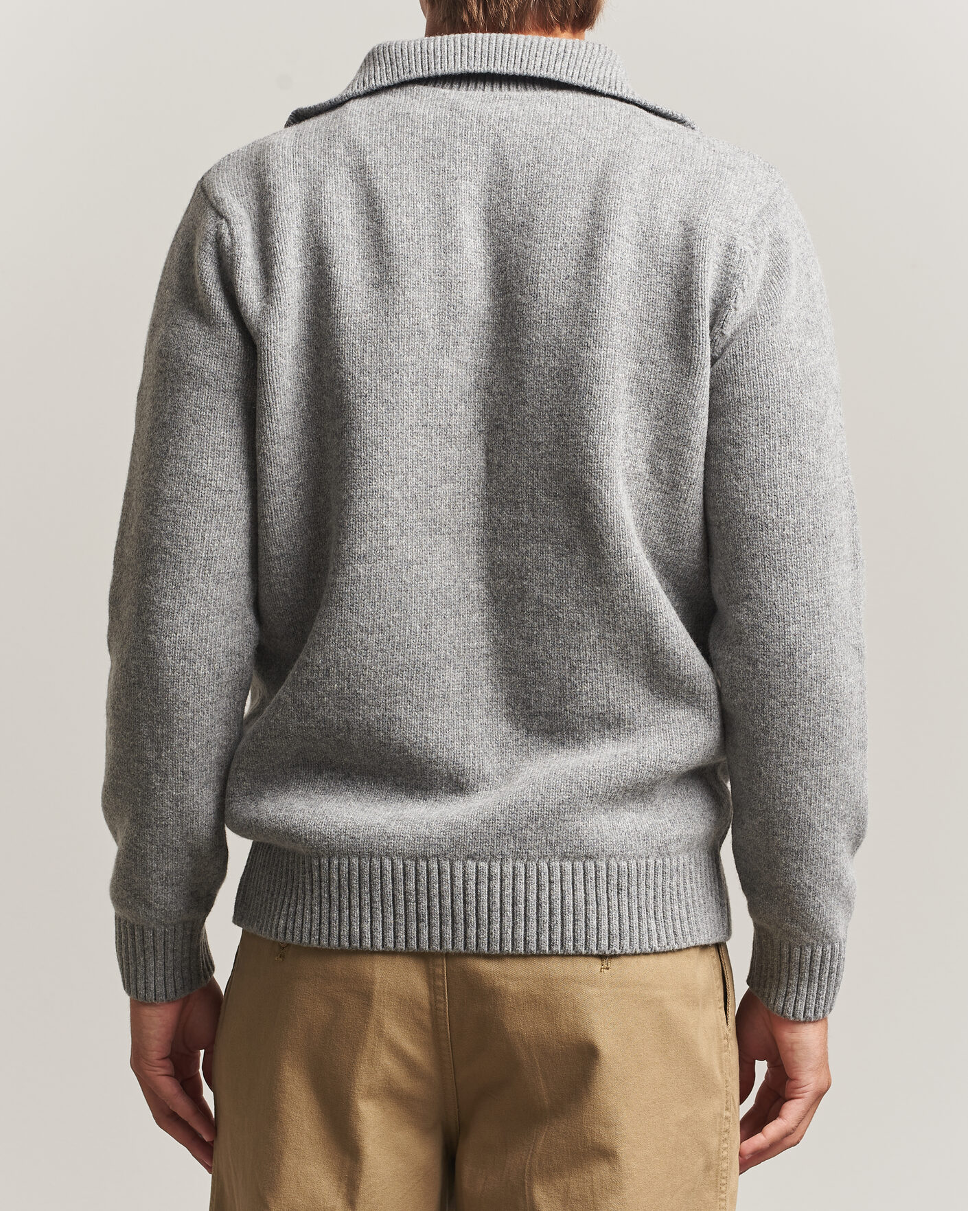 Heren | Truien | Armor-lux | Wool Knitted Half Zip Slate