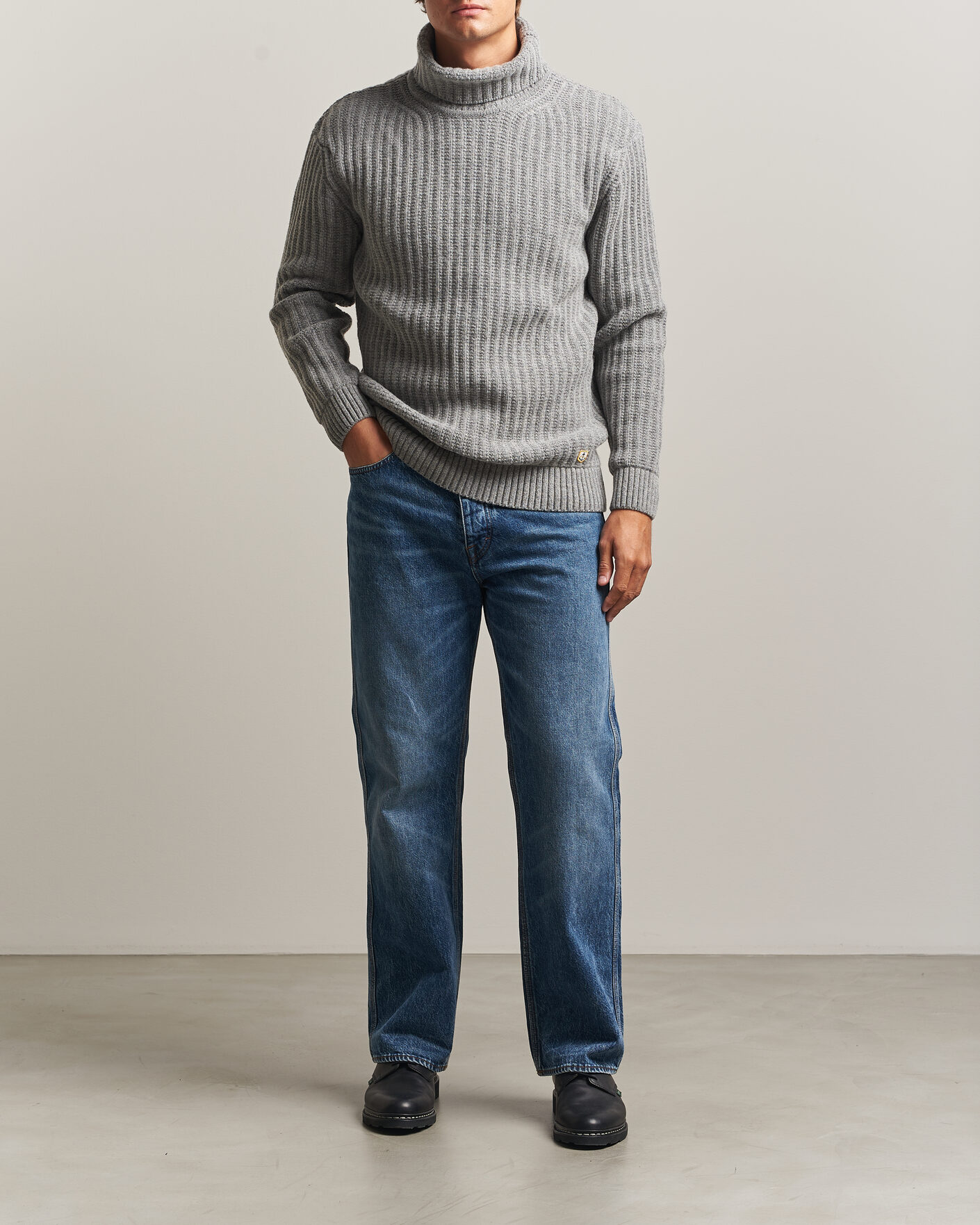 Heren | Truien | Armor-lux | Wool Knitted Rollneck Slate