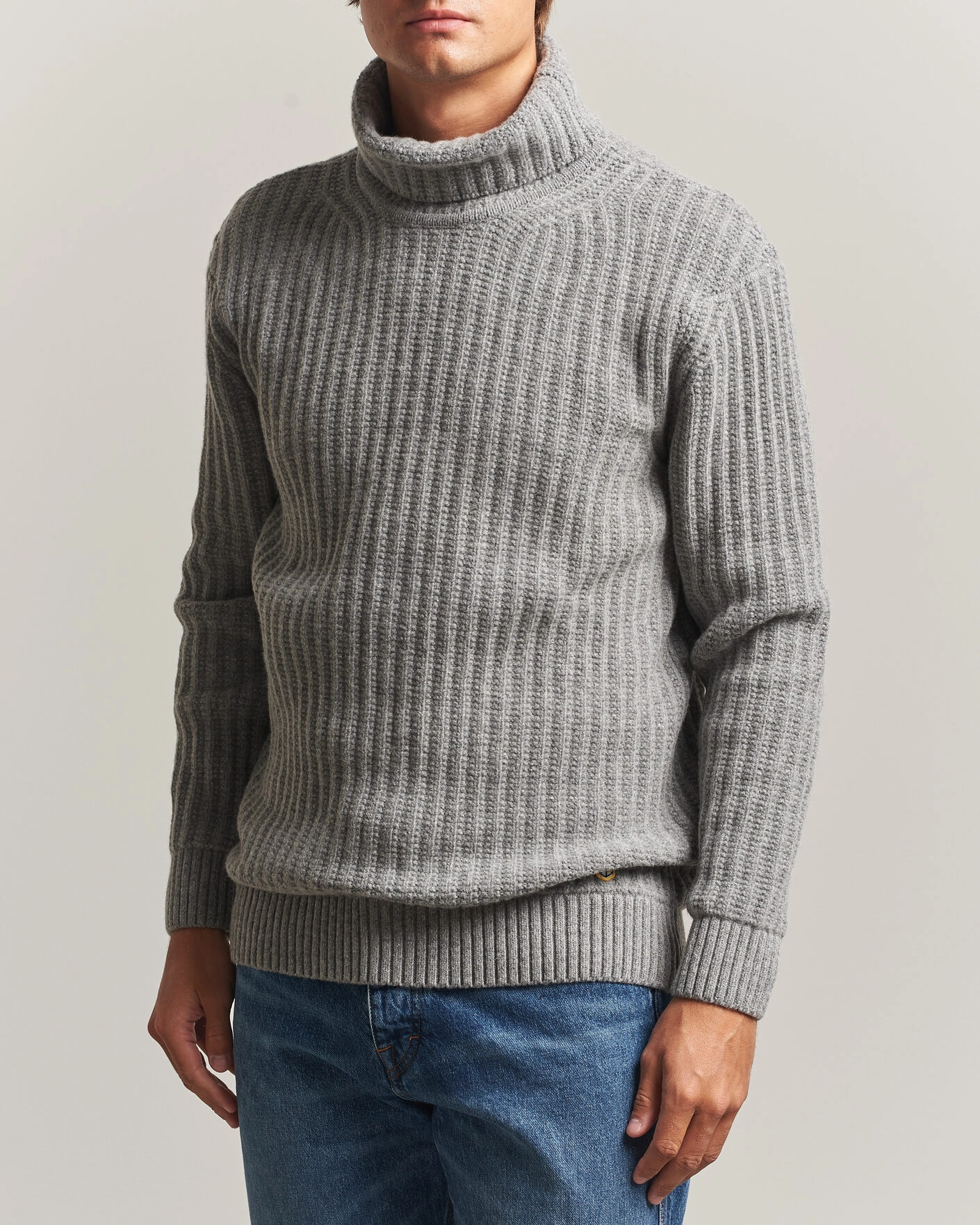 Heren | Truien | Armor-lux | Wool Knitted Rollneck Slate
