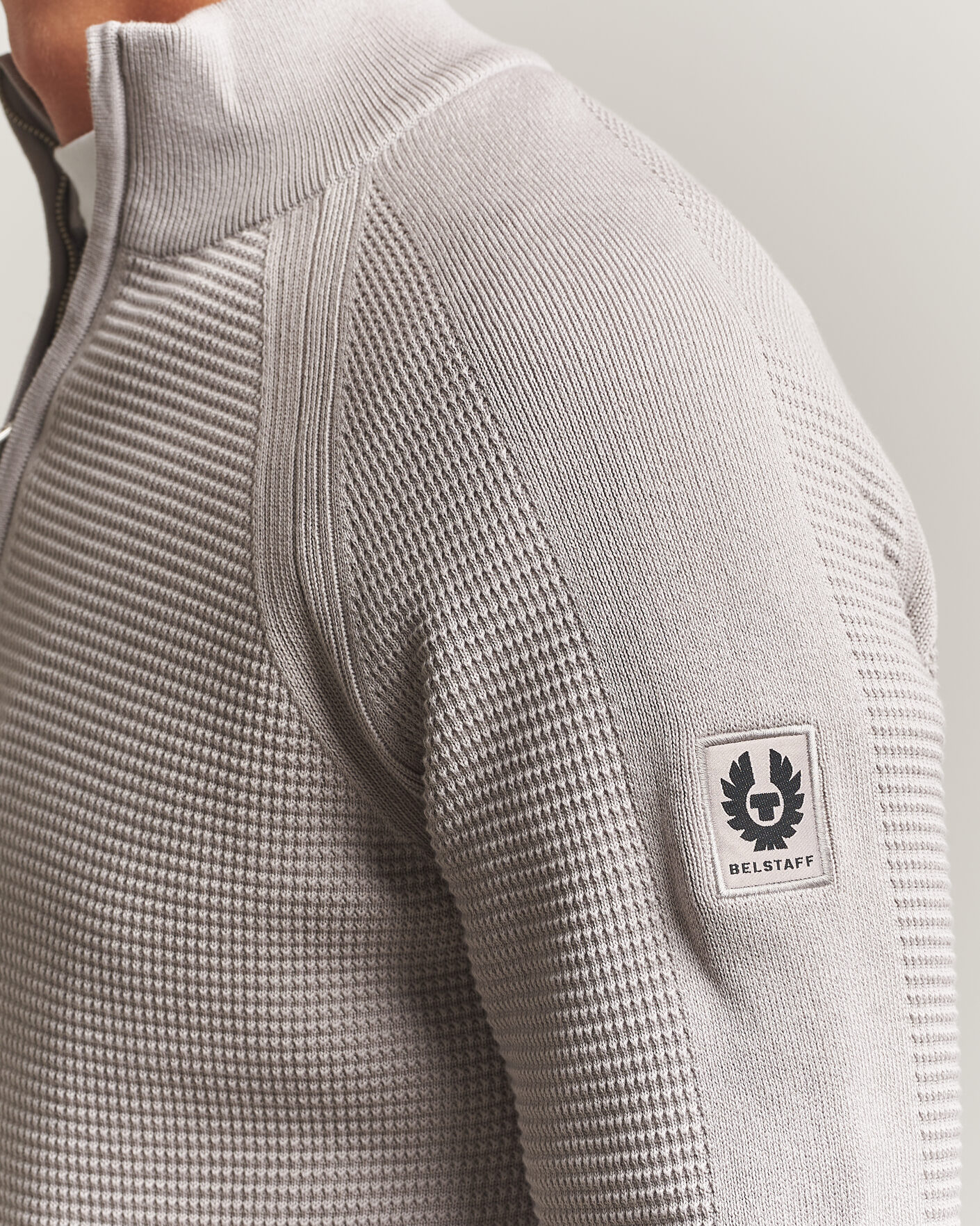 Heren | Truien | Belstaff | Bradwell Cotton Knitted Quarter Zip Concrete