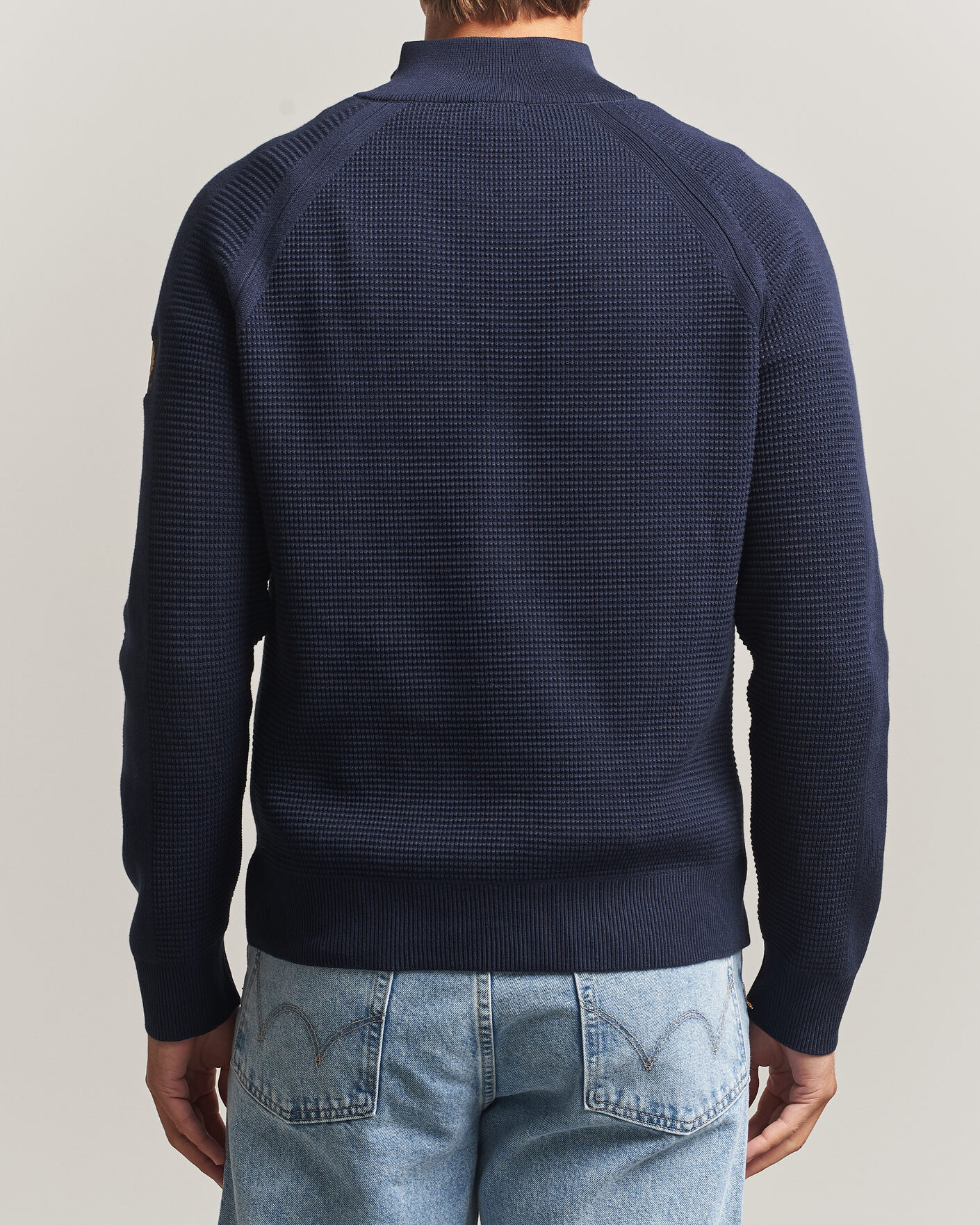 Heren | Truien | Belstaff | Bradwell Cotton Knitted Quarter Zip Dark Ink