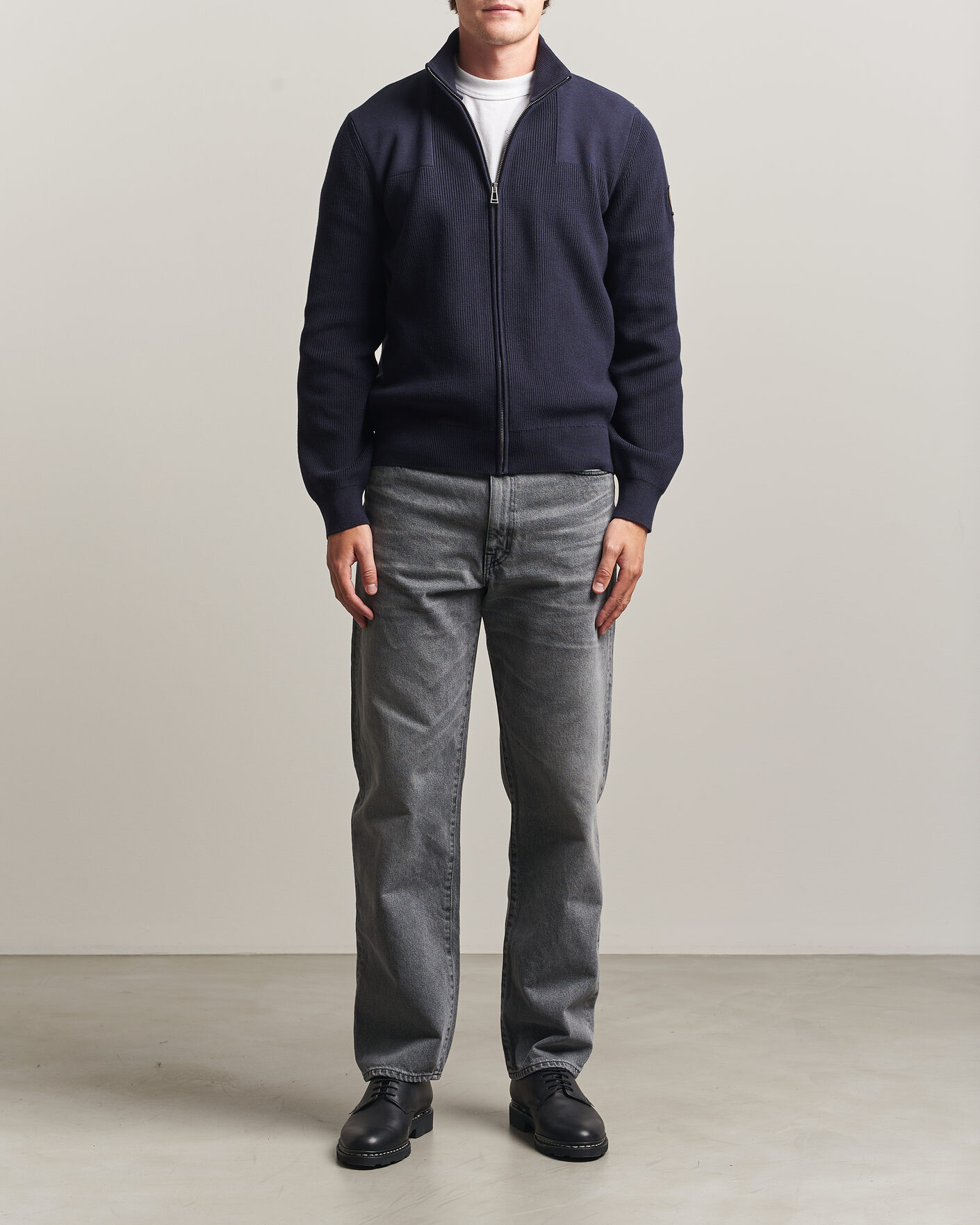 Heren | Truien | Belstaff | Commander Knitted Full Zip Dark Ink
