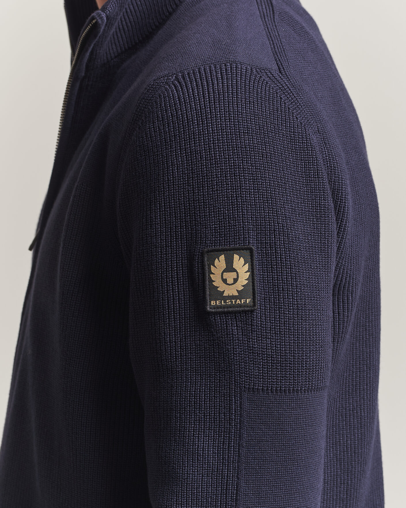 Heren | Truien | Belstaff | Commander Knitted Full Zip Dark Ink