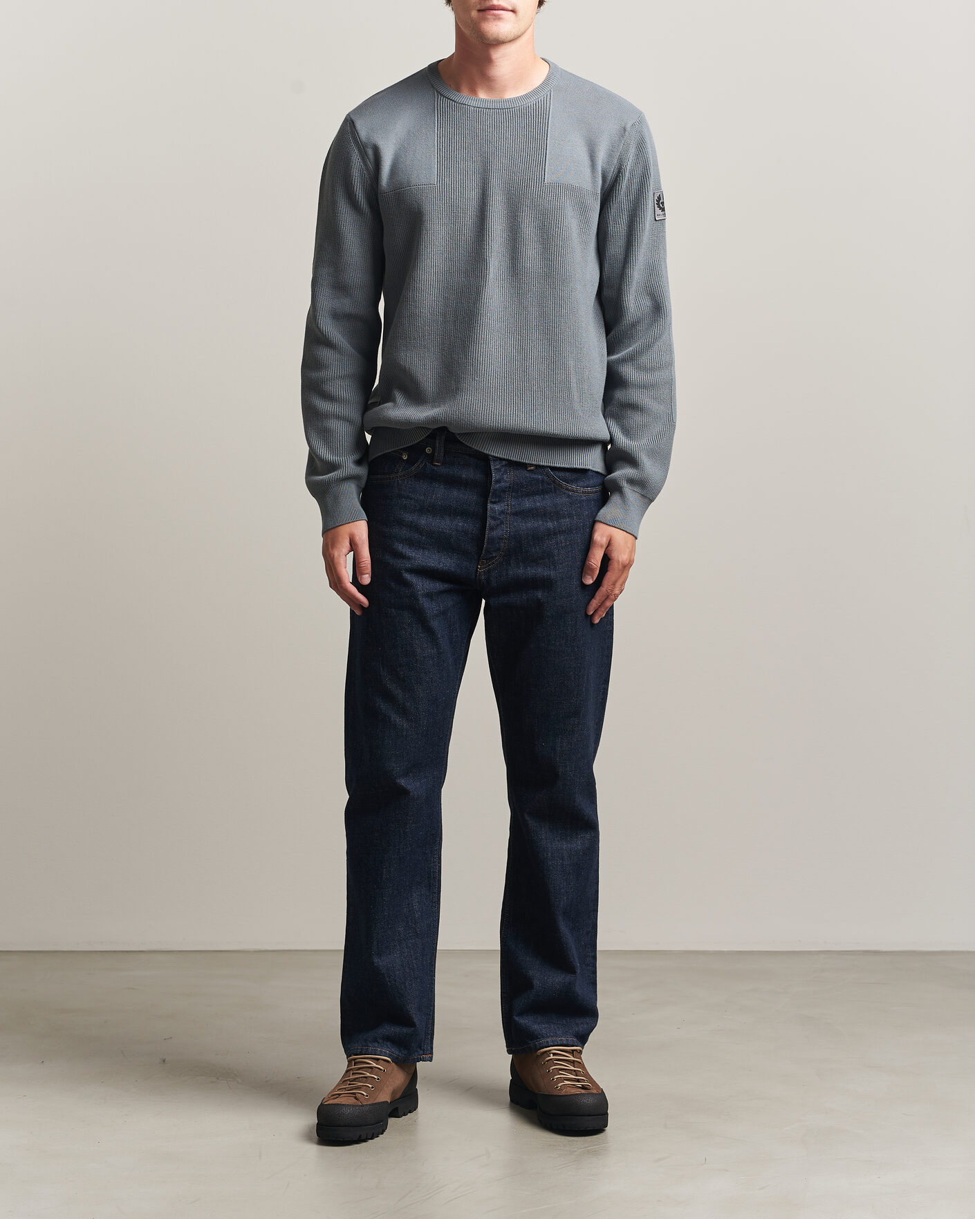 Heren | Truien | Belstaff | Commander Knitted Crew Neck Atlantic Grey