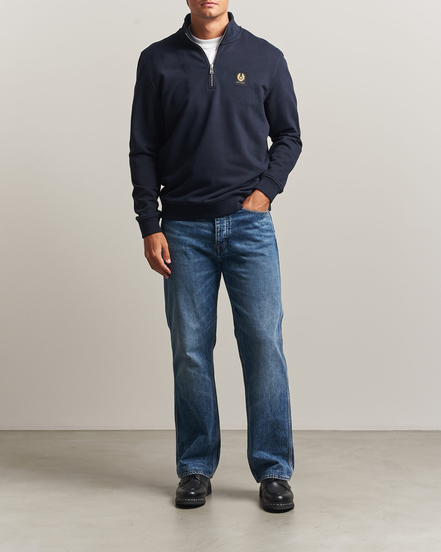 Heren | Truien | Belstaff | Signature Half Zip Sweatshirt Dark Ink