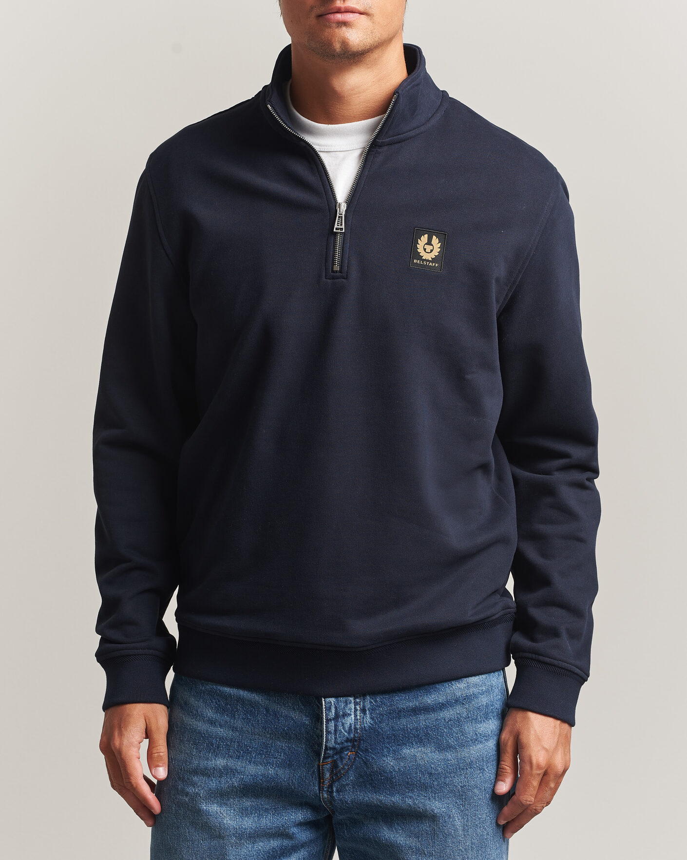Heren | Truien | Belstaff | Signature Half Zip Sweatshirt Dark Ink