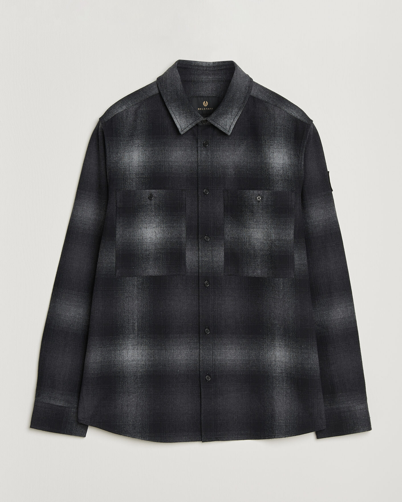 Heren | Overhemden | Belstaff | Outpost Cotton Flannel Checked Overshirt Black