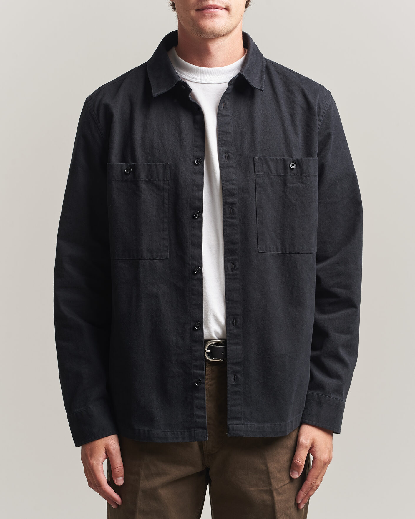 Heren | Overhemden | Belstaff | Outpost Cotton Herringbone Overshirt Black