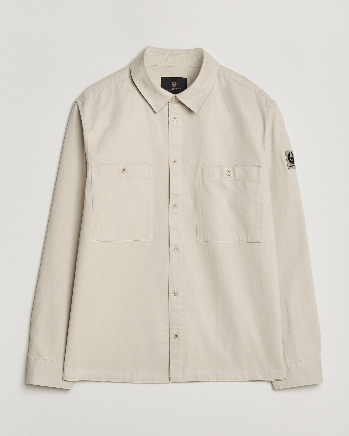 Heren | Overhemden | Belstaff | Outpost Cotton Herringbone Overshirt Pale Stone