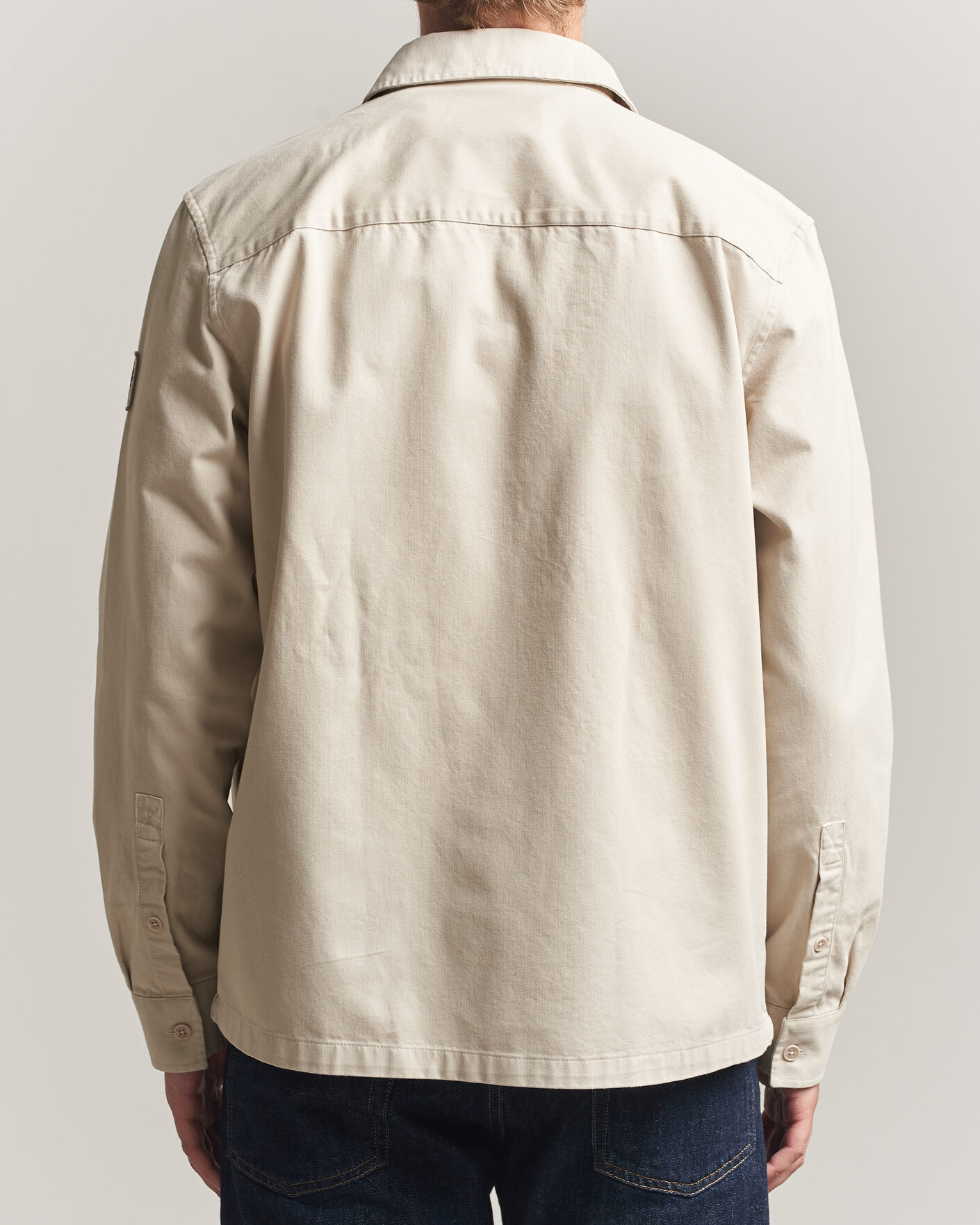 Heren | Overhemden | Belstaff | Outpost Cotton Herringbone Overshirt Pale Stone