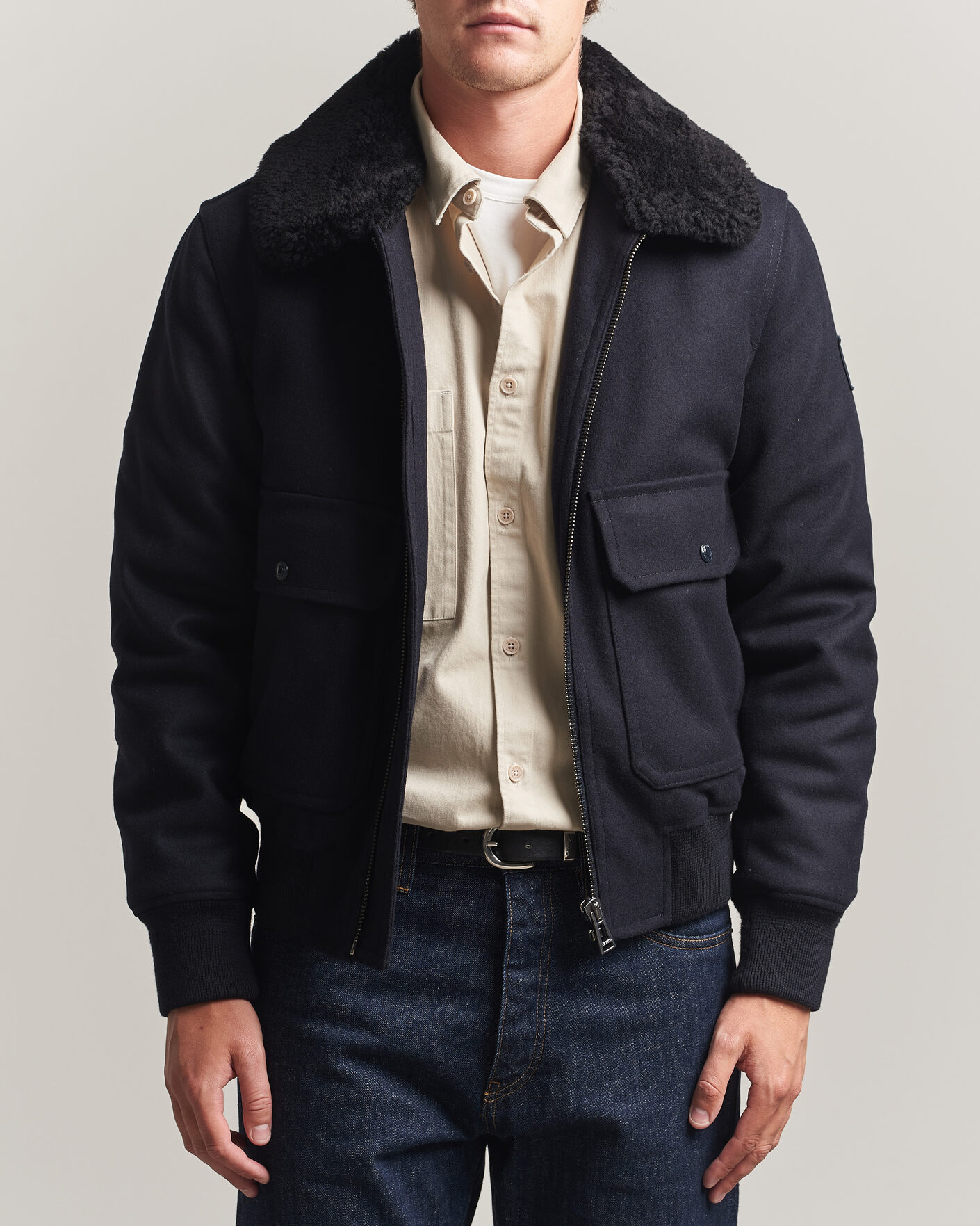 Heren | Jassen | Belstaff | Welder Wool Bomber Jacket Dark Ink