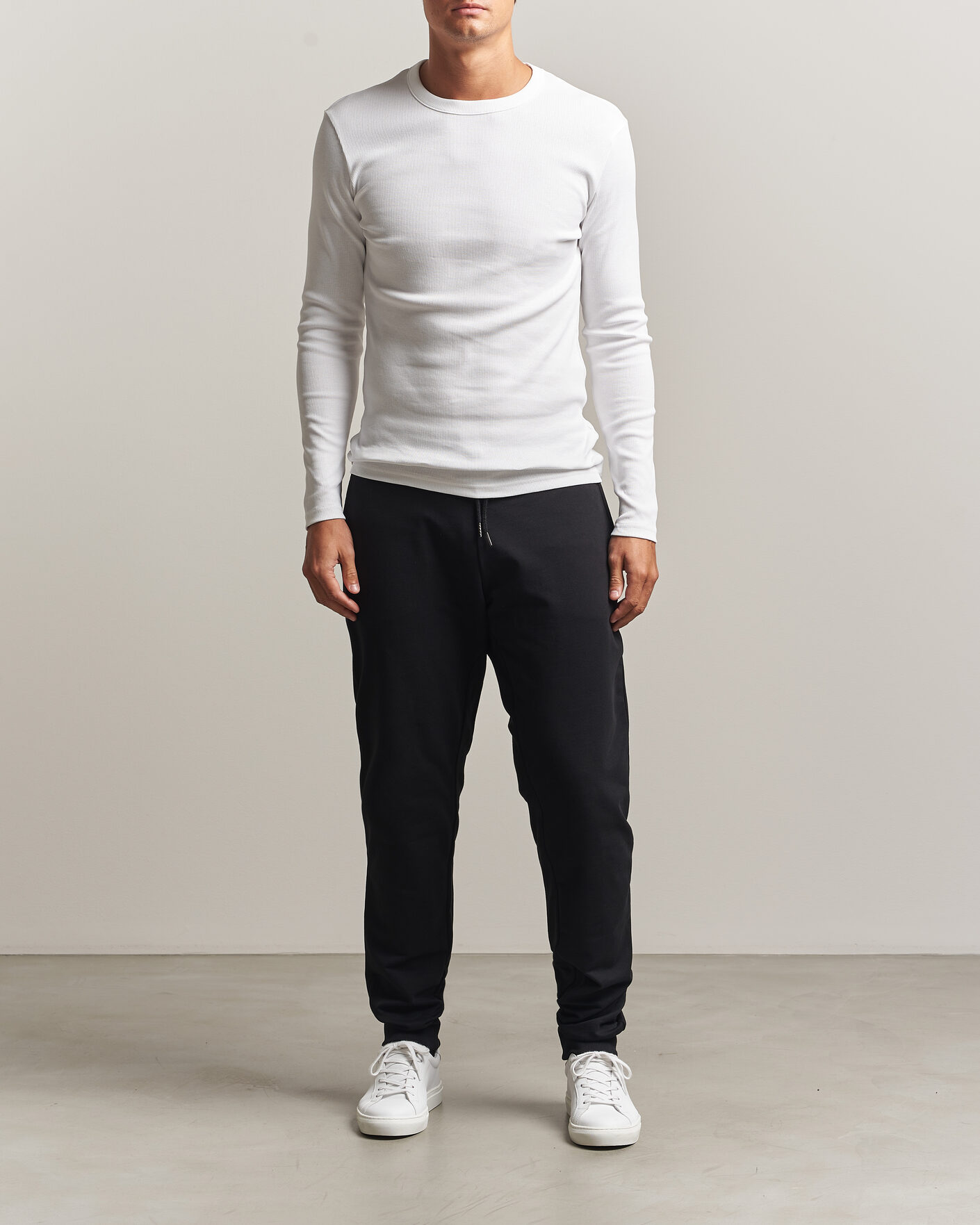 Heren | T-shirts | Bread & Boxers | Ribbed Long Sleeve T-Shirt White