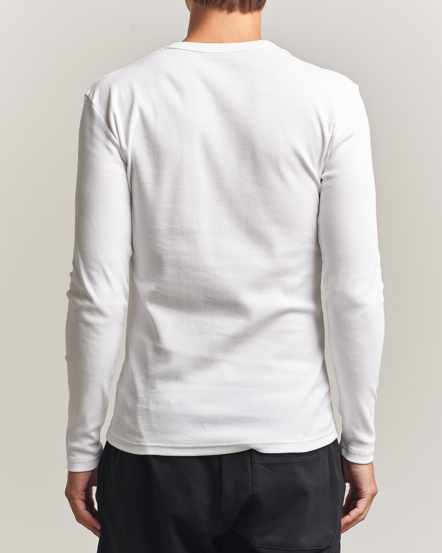 Heren | T-shirts | Bread & Boxers | Ribbed Long Sleeve T-Shirt White