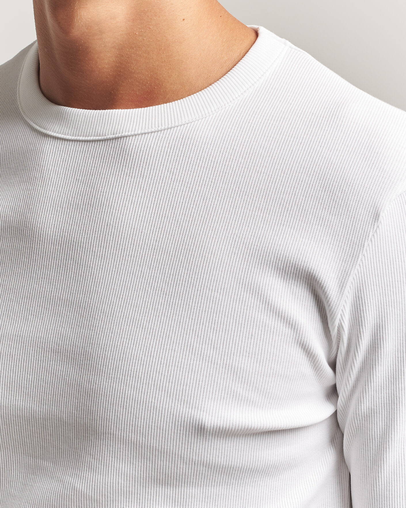 Heren | T-shirts | Bread & Boxers | Ribbed Long Sleeve T-Shirt White