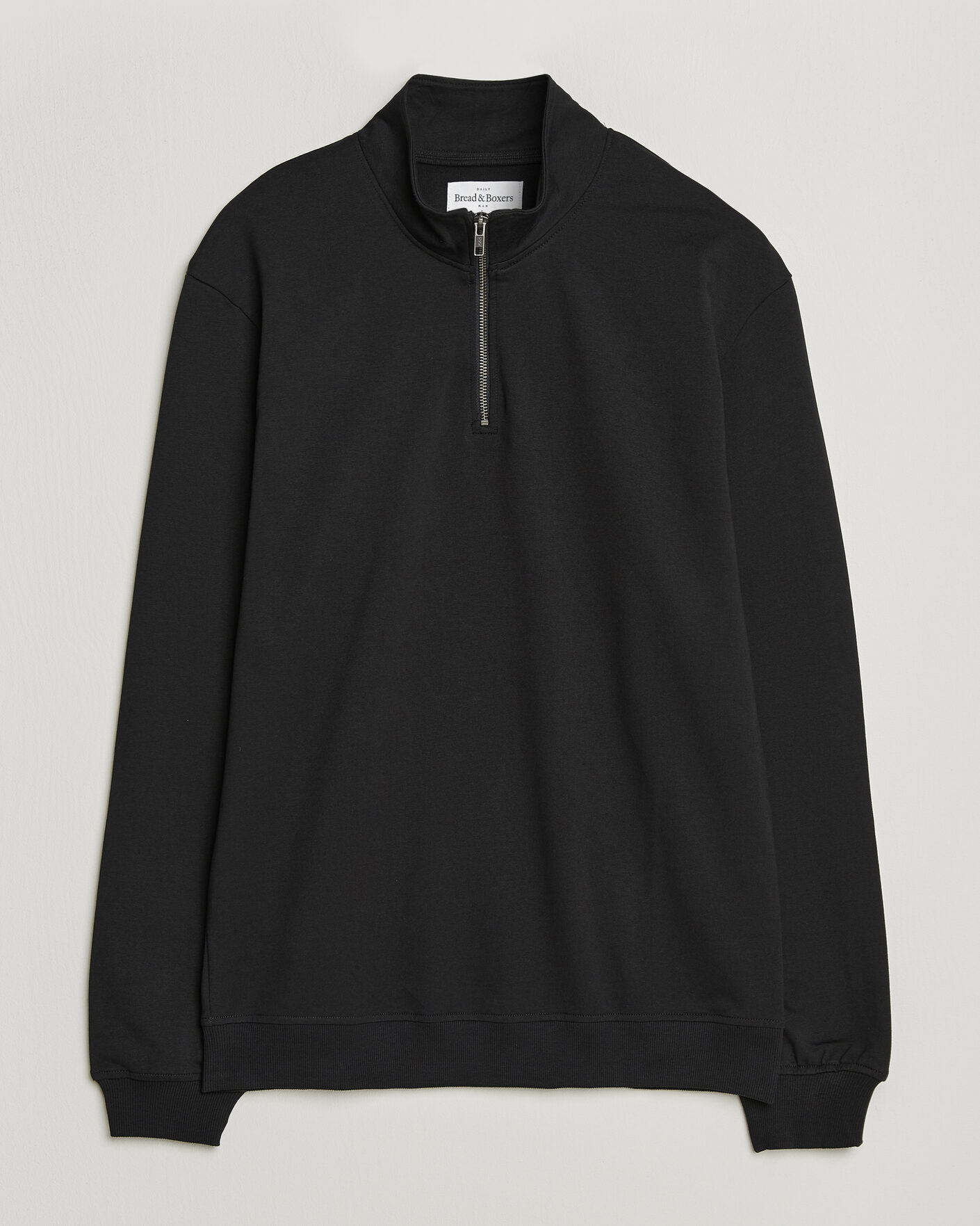 Heren | Truien | Bread & Boxers | Loungewear Half Zip Black