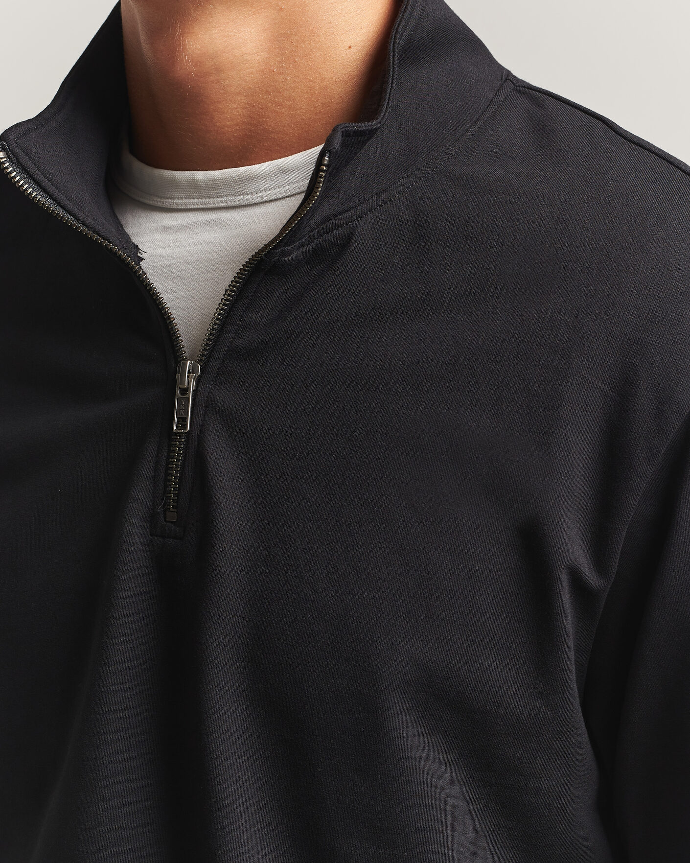 Heren | Truien | Bread & Boxers | Loungewear Half Zip Black