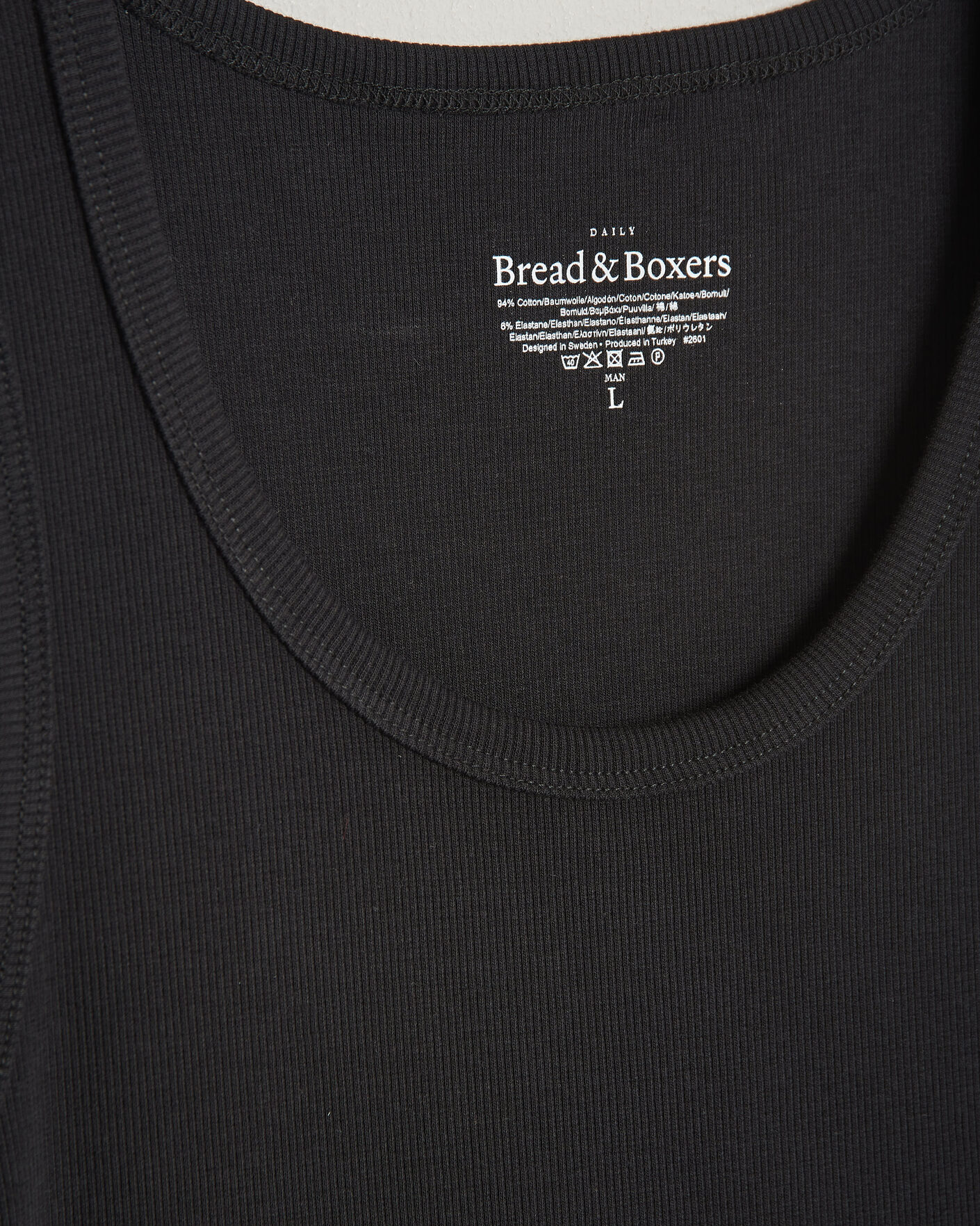 Heren | T-shirts | Bread & Boxers | 2-Pack Ribbed Tank Black