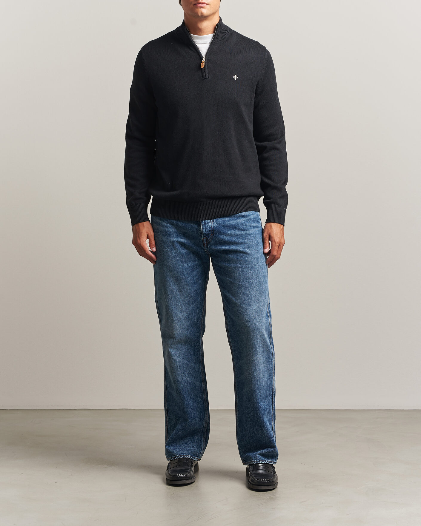 Heren | Truien | Morris | Darmon Half Zip Black