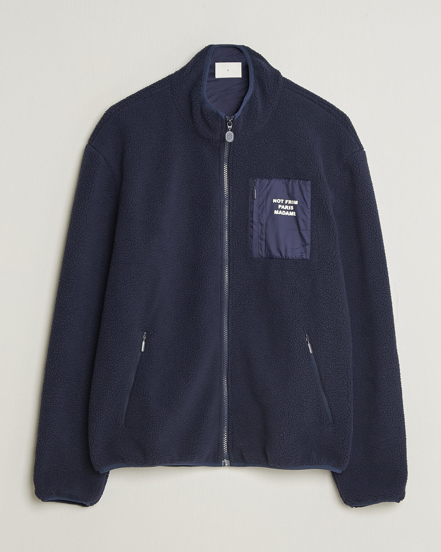 Heren | Truien | Drôle de Monsieur | Slogan Sherpa Jacket Navy