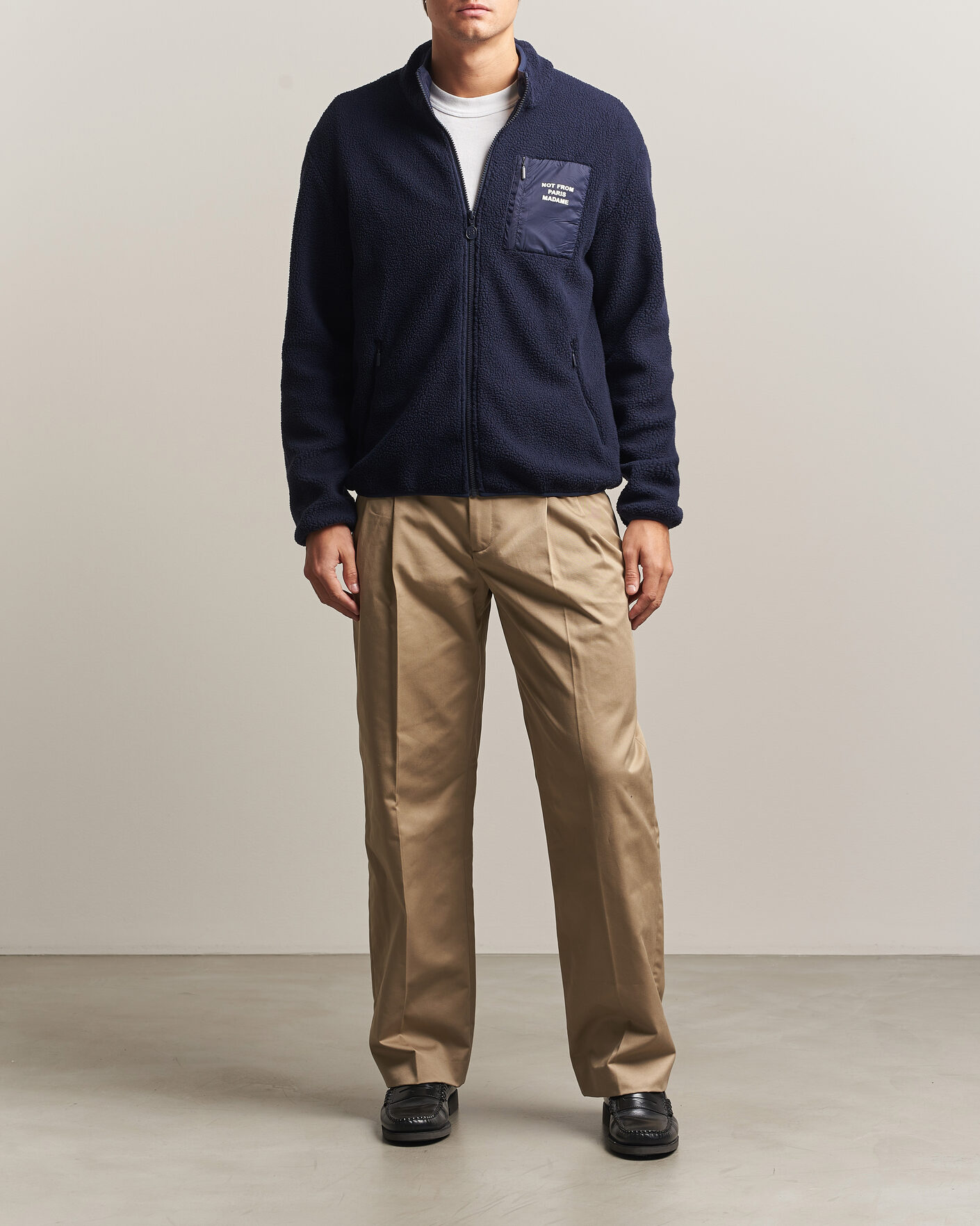 Heren | Truien | Drôle de Monsieur | Slogan Sherpa Jacket Navy