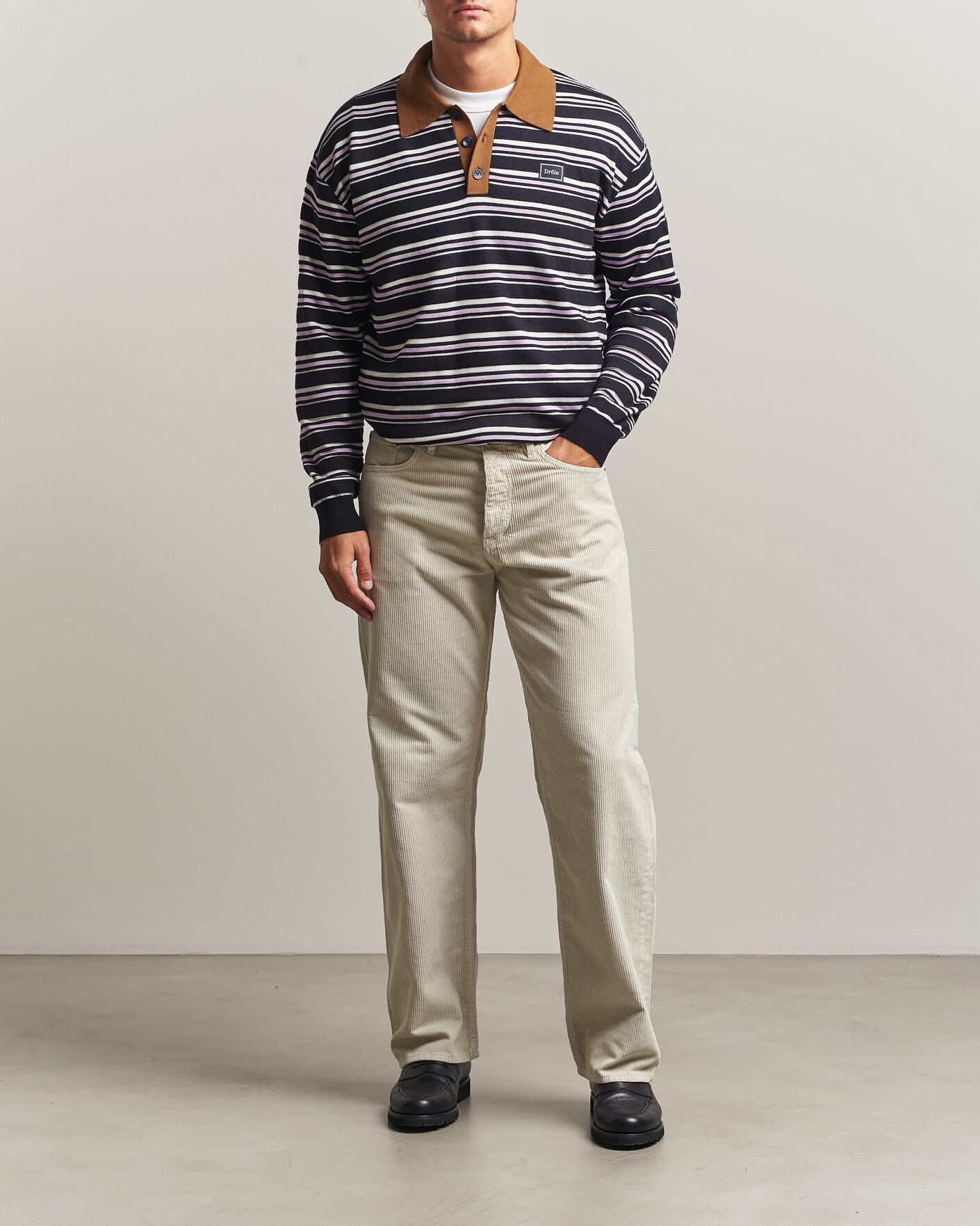 Heren | Truien | Drôle de Monsieur | Striped Knitted Rugger Navy Multi