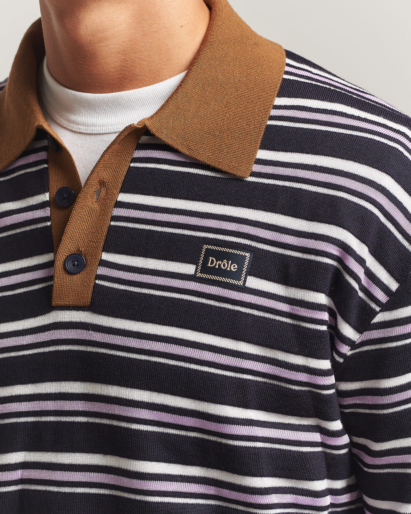 Heren | Truien | Drôle de Monsieur | Striped Knitted Rugger Navy Multi