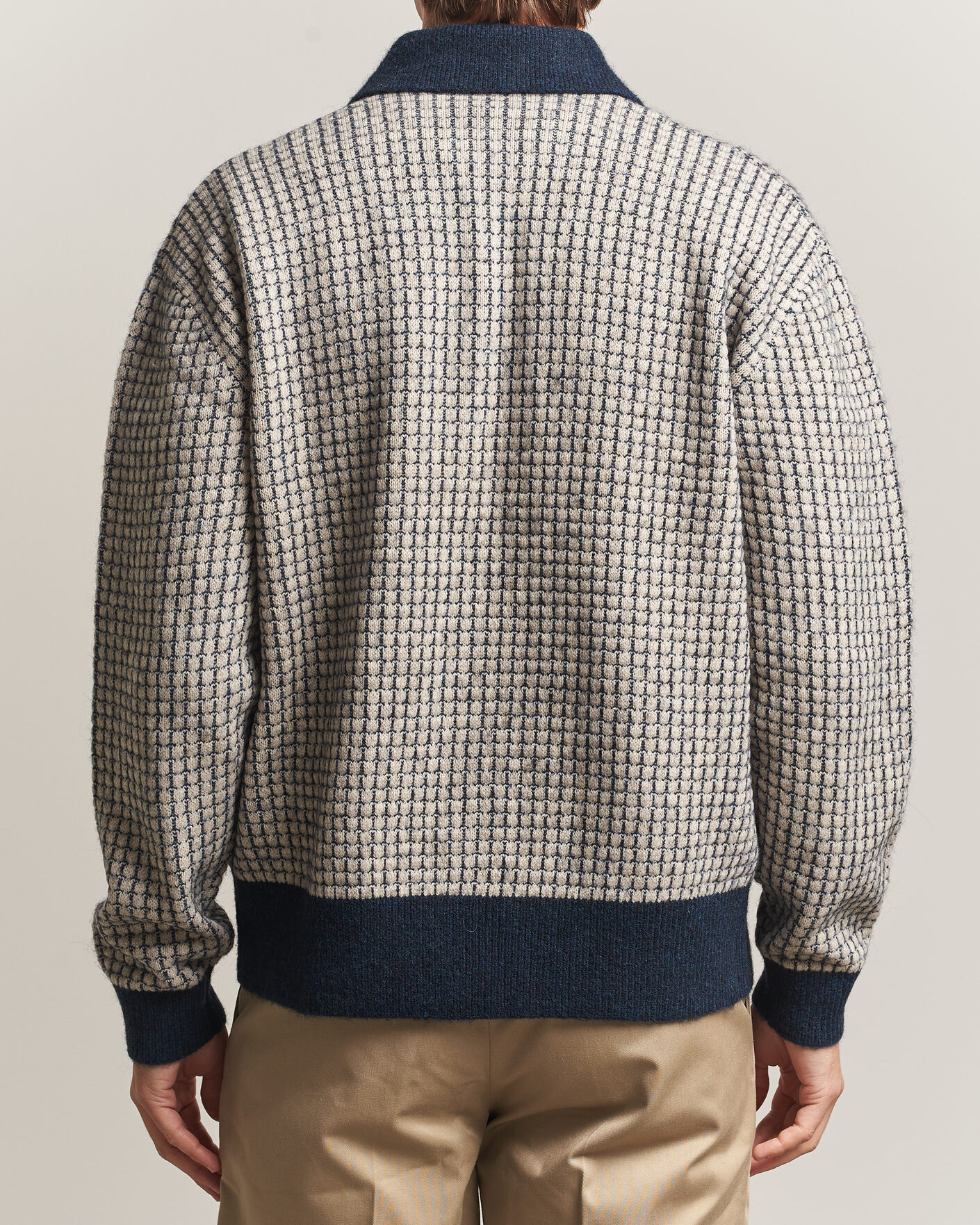 Heren | Truien | Drôle de Monsieur | Waffle Knitted Cardigan Navy